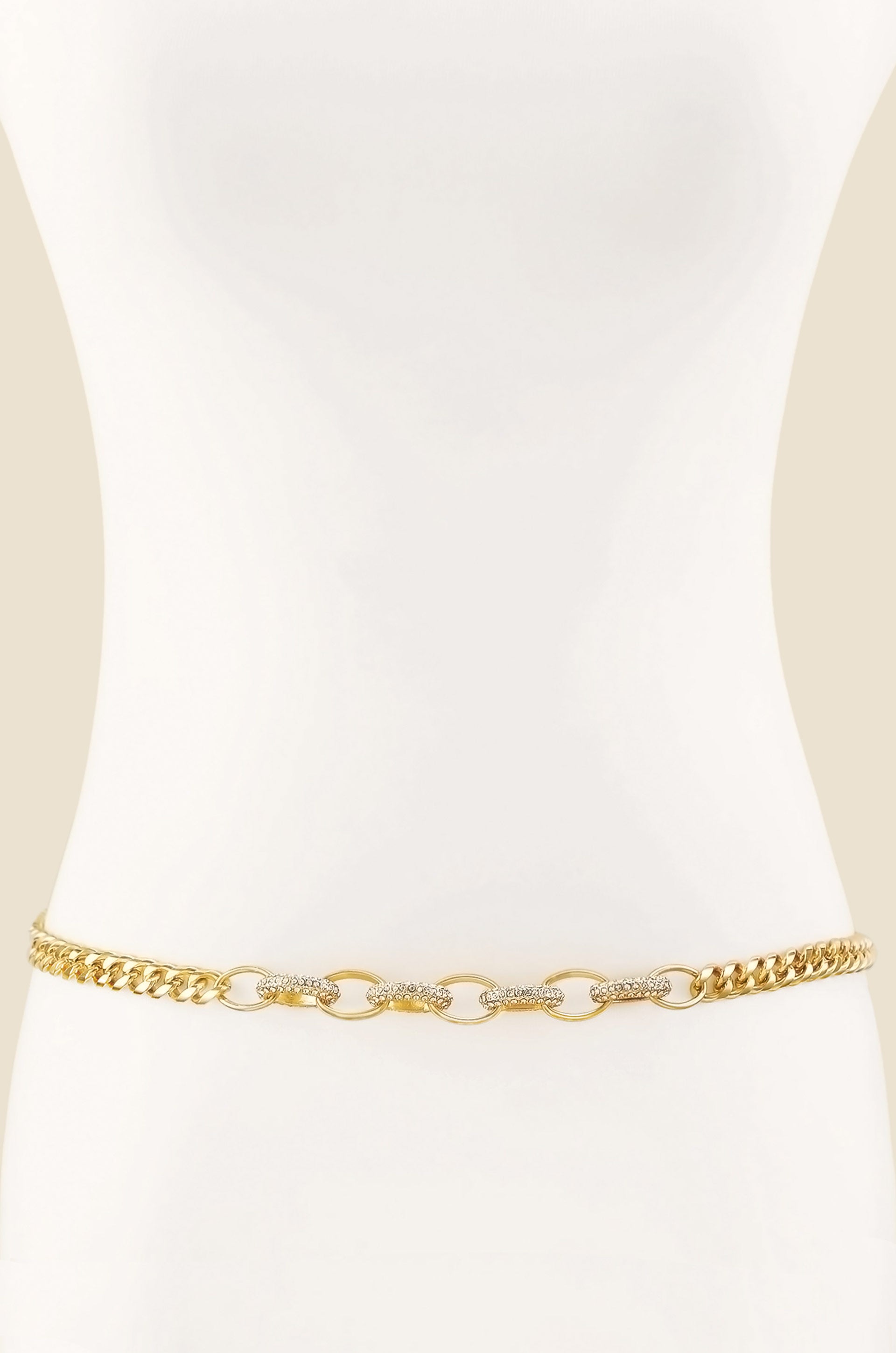 Crystal Interlocking Loops Chain Belt front