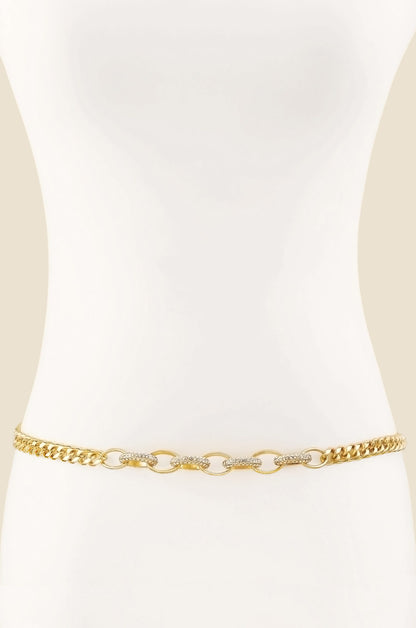 Crystal Interlocking Loops Chain Belt front