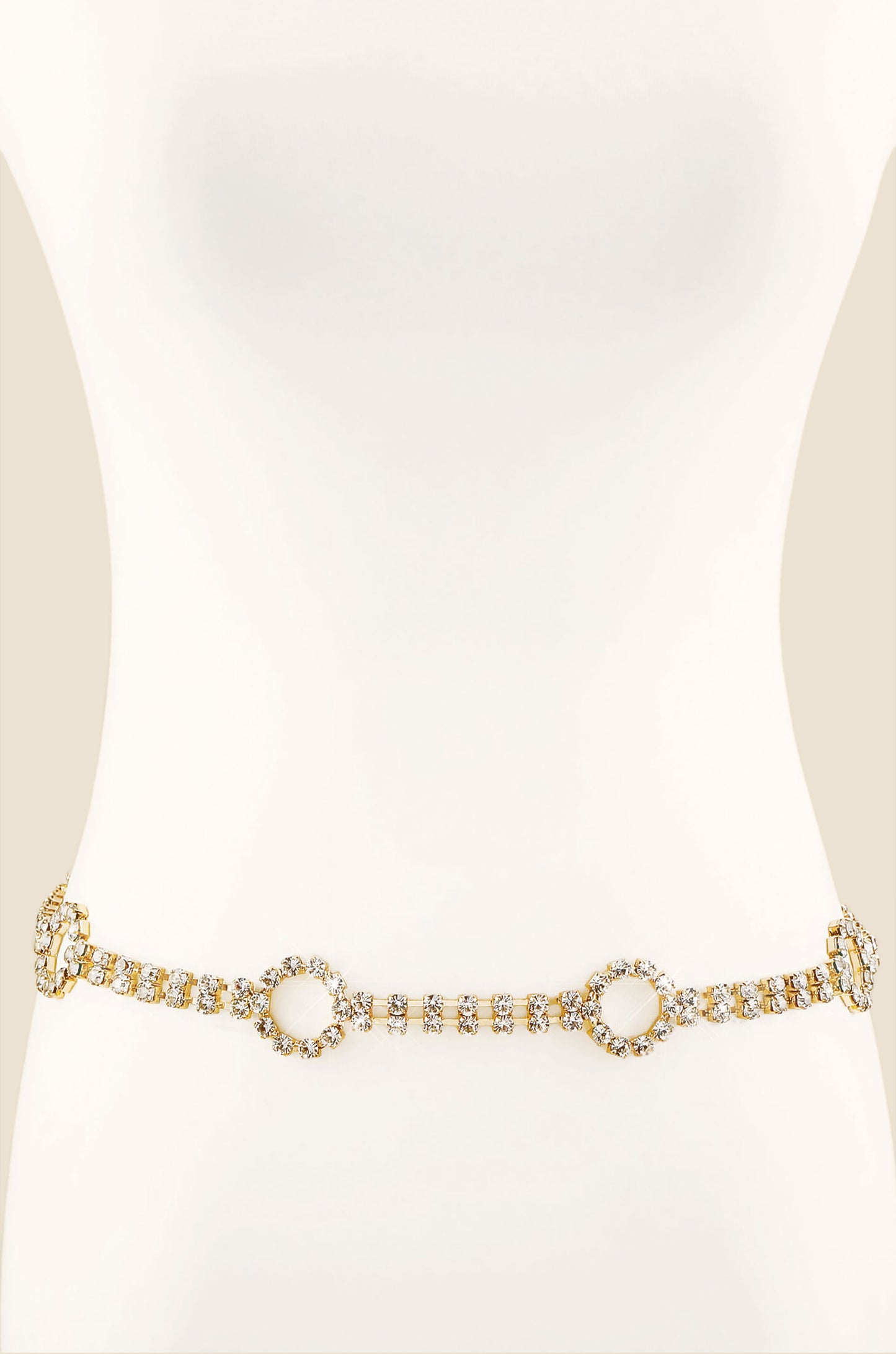 Crystal Destiny Belt in Gold front