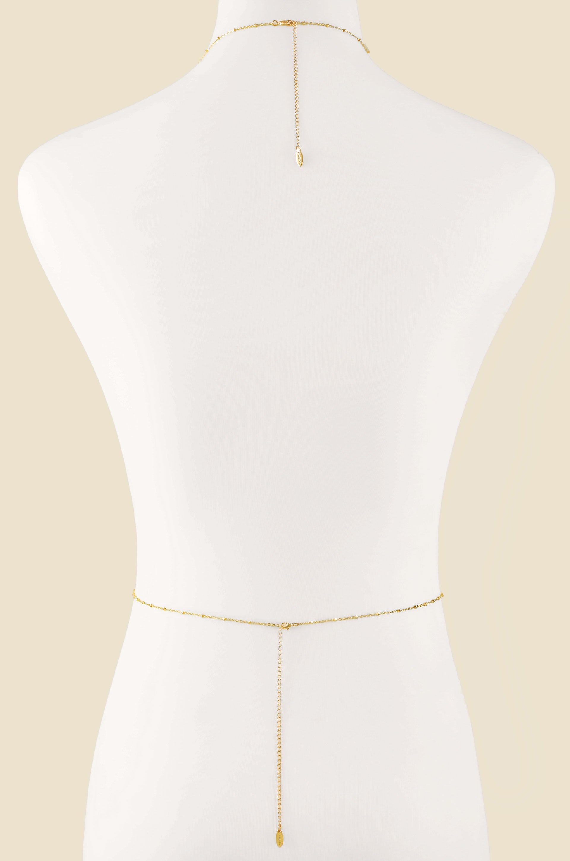Sun Searcher Body Chain in Gold back