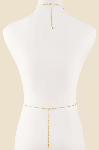 Sun Searcher Body Chain in Gold back