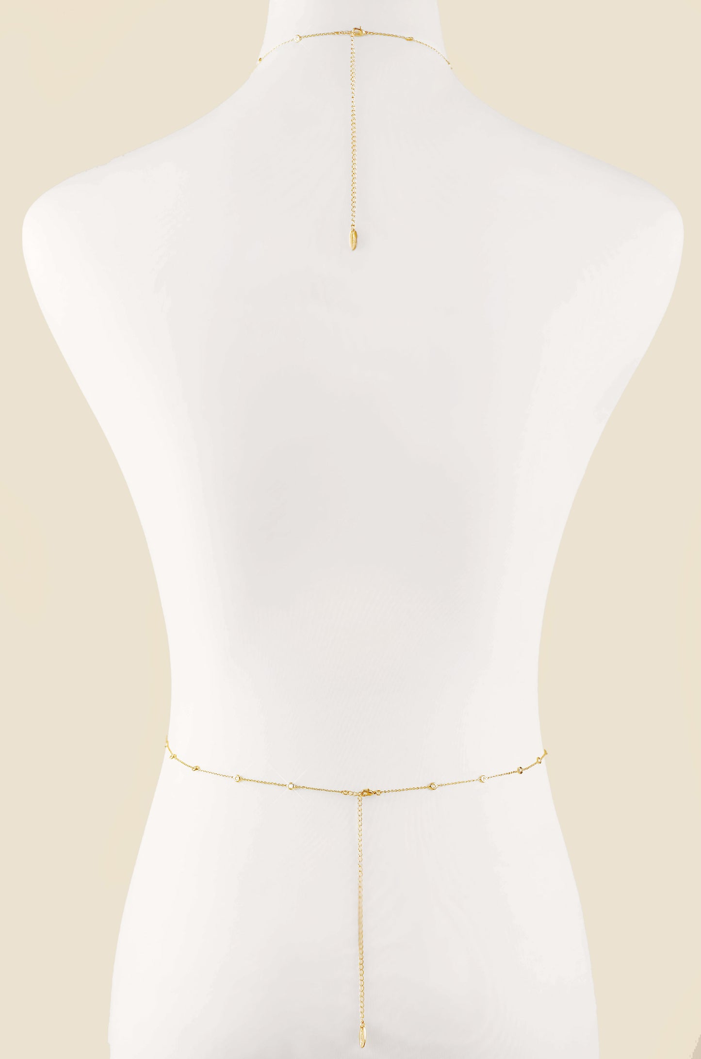 Simple Crystal X Body Chain back
