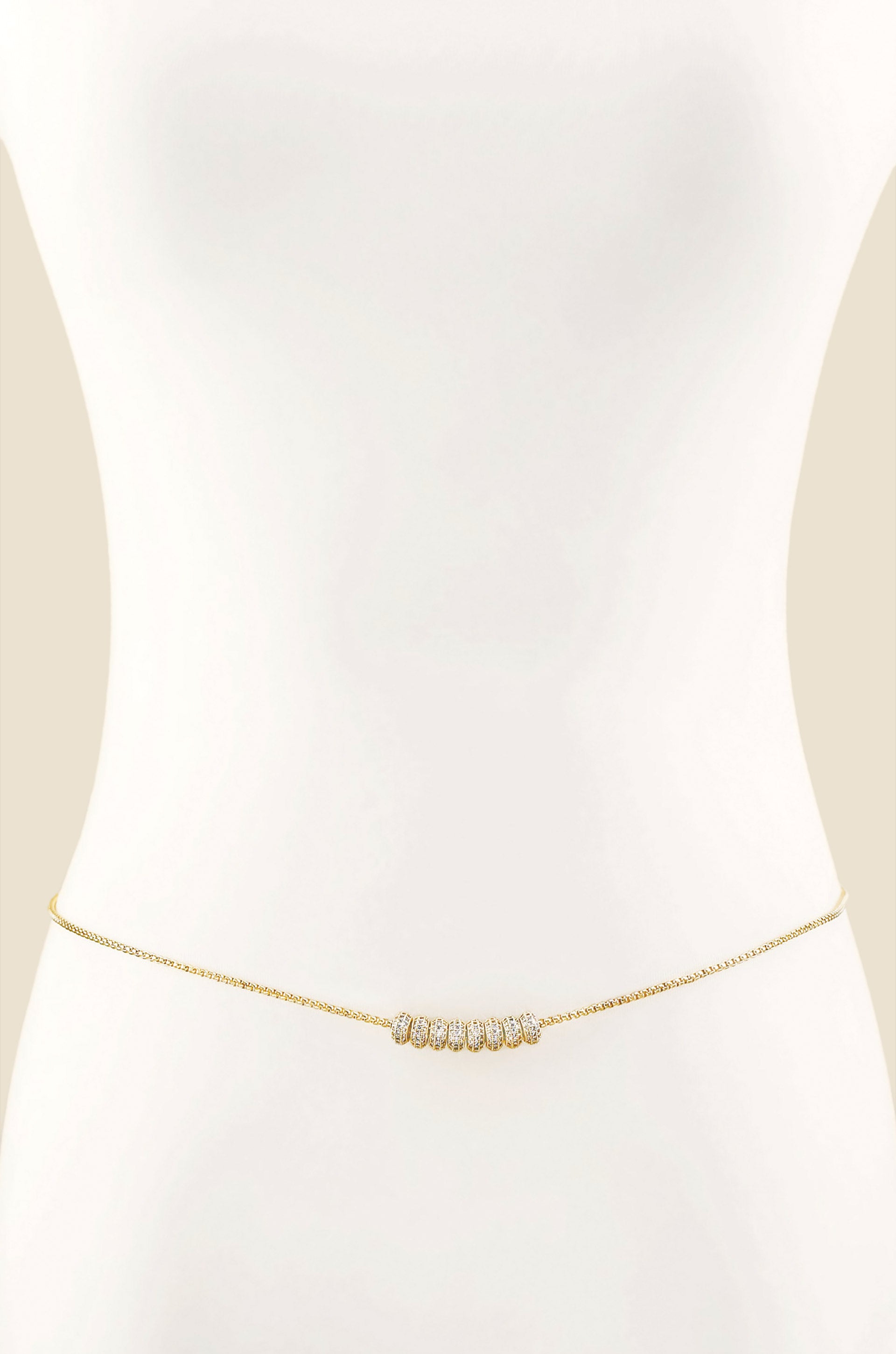Single Strand Gold Plated Body Chain front