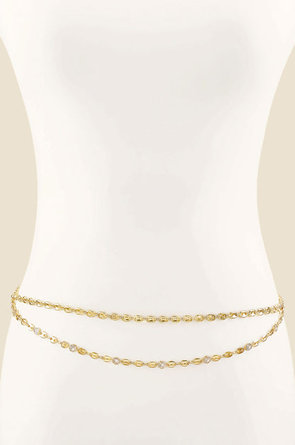 Golden Sun Sparkle Body Chain front