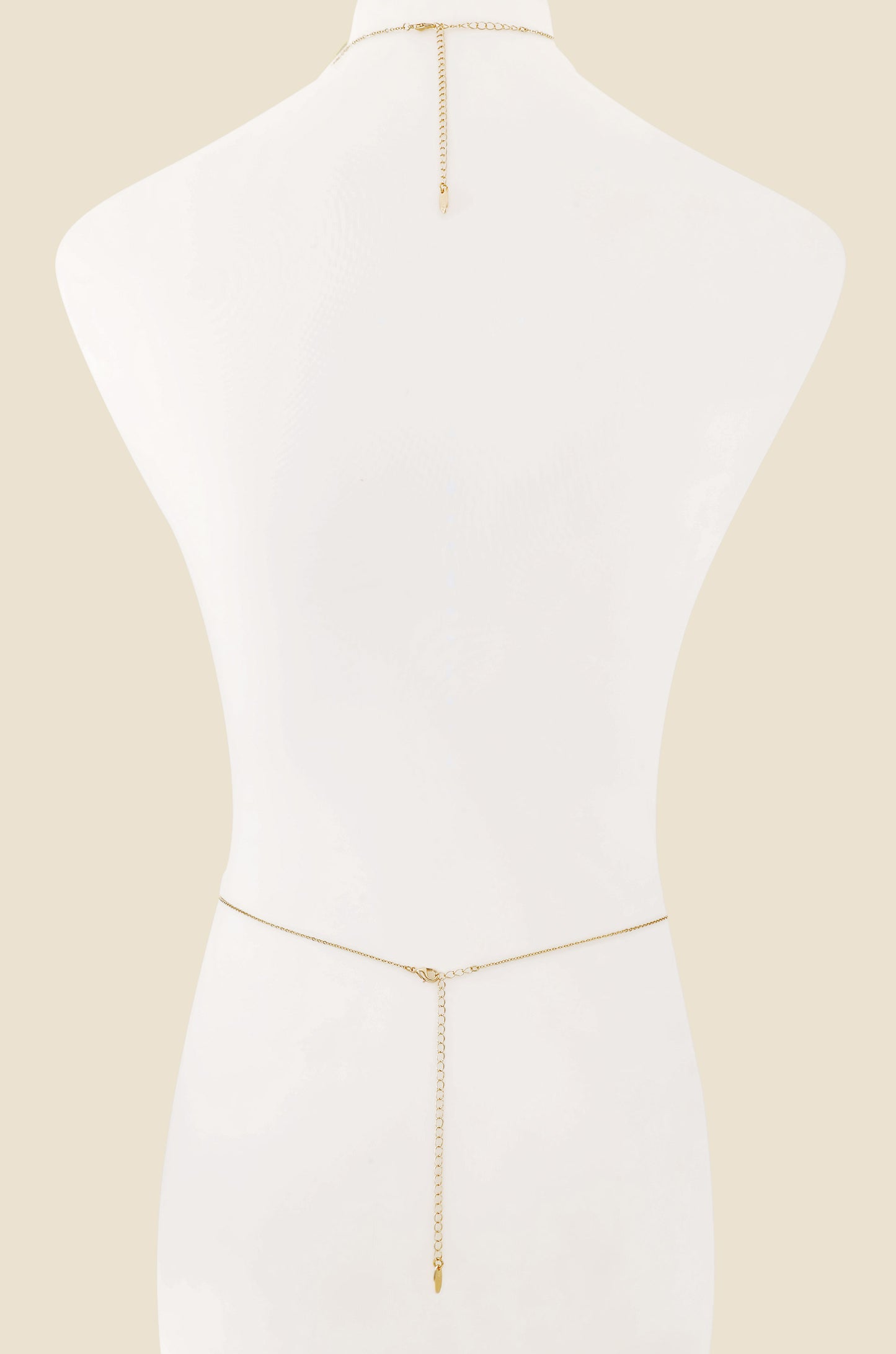Blissful Crystal Body Chain in Gold back