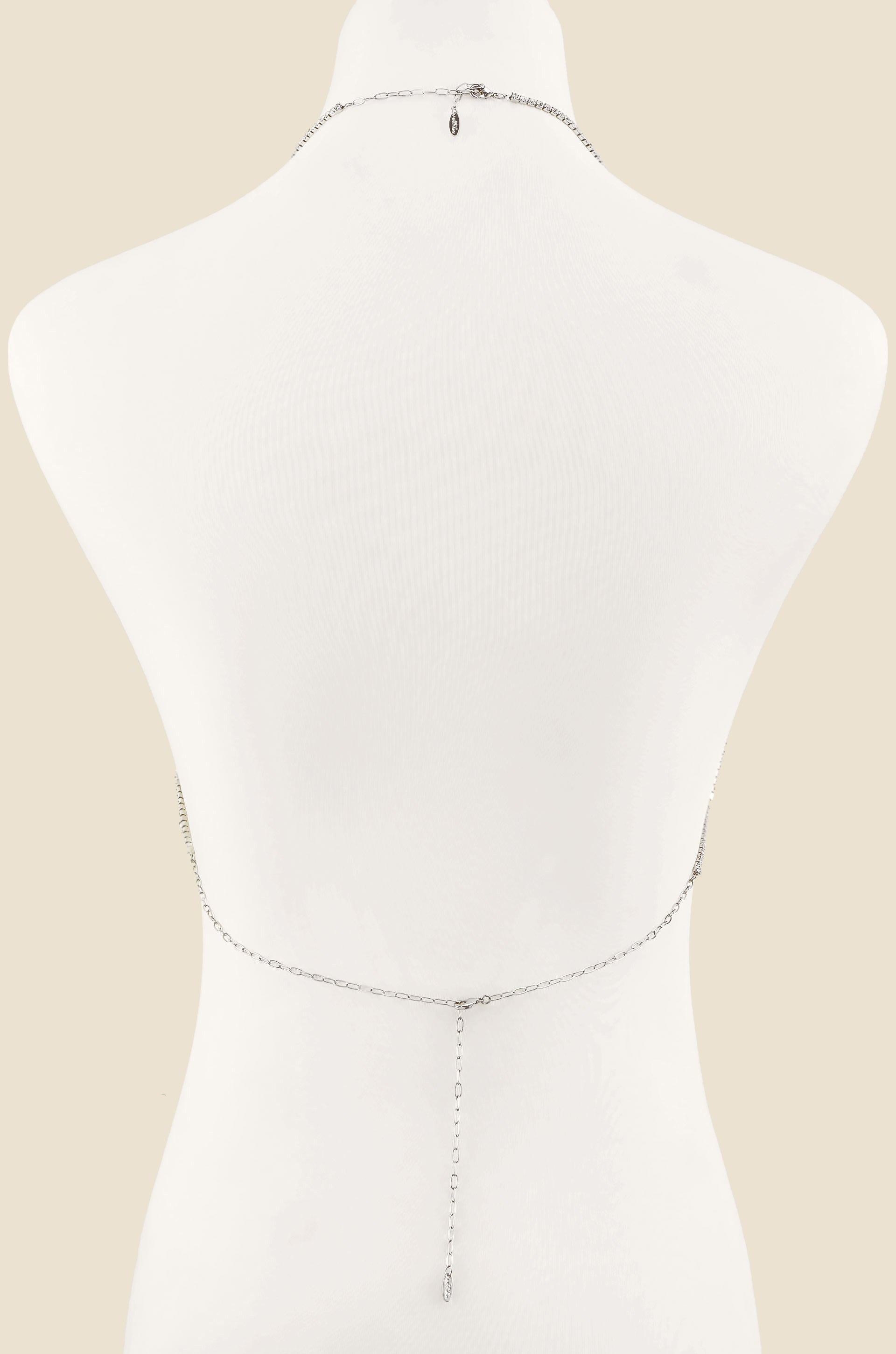 Cancun Calling Rhodium and Crystal Body Chain back