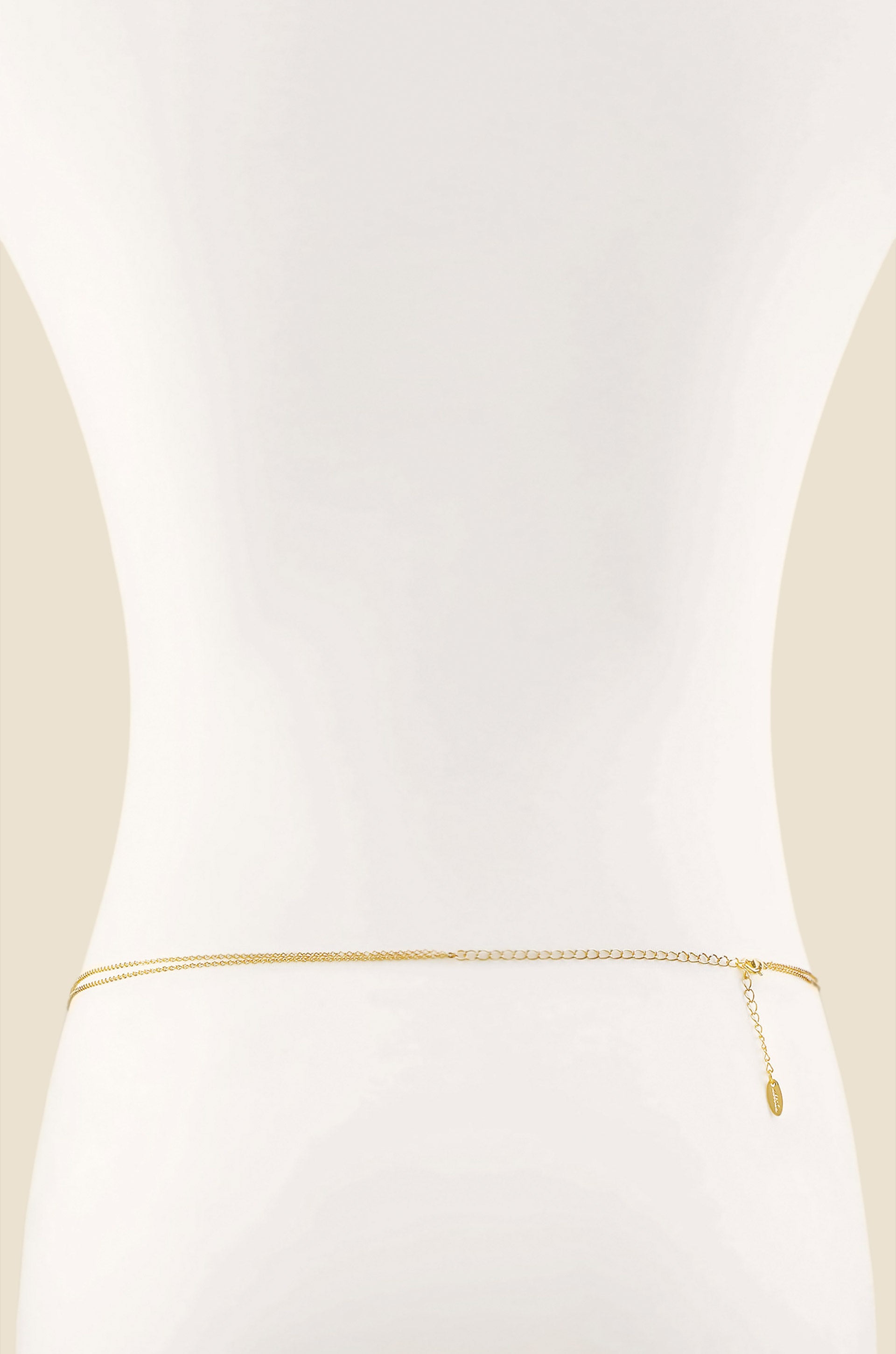 Crystal Dotted Delicate Strands Body Chain in Gold back