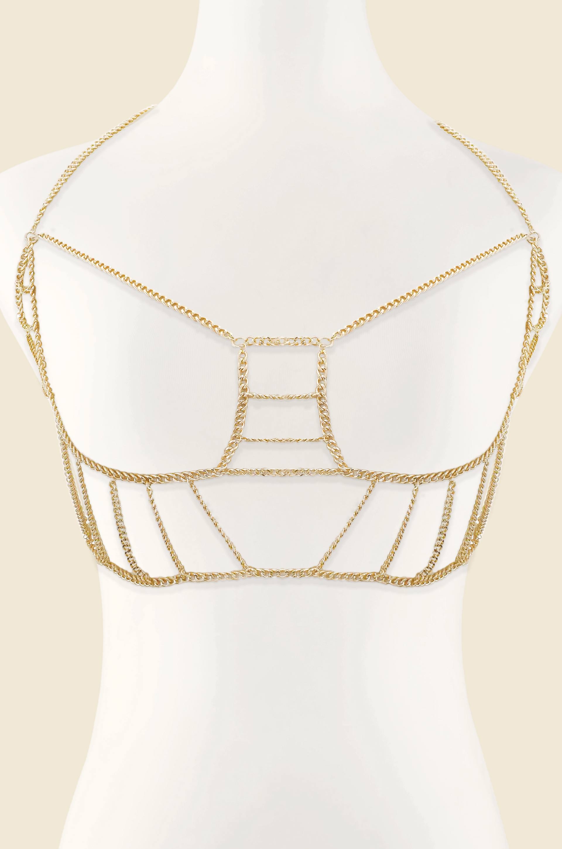 Goddess in the Desert Golden Body Chain front