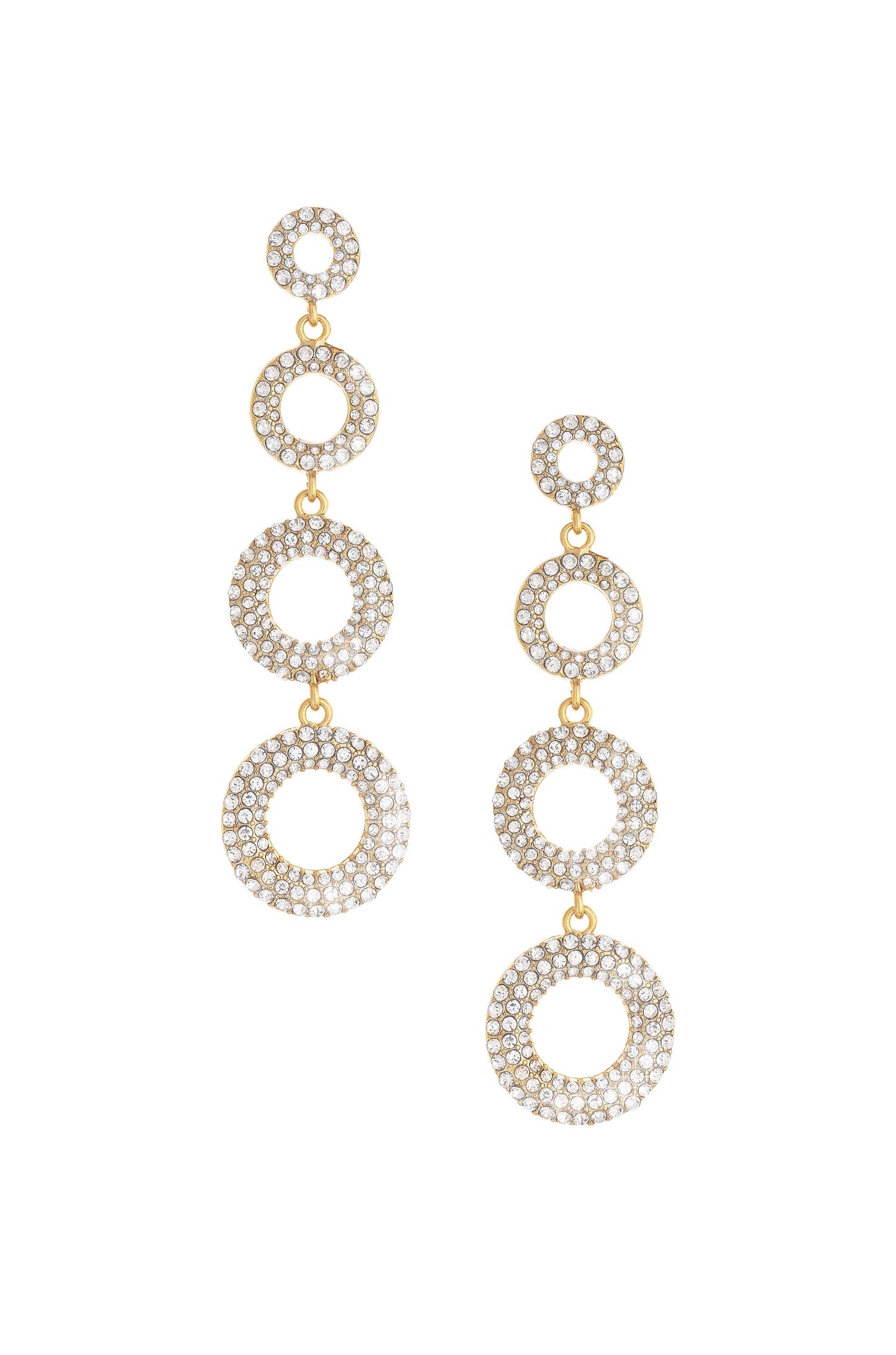Celebration Crystal 18k Gold Plated Dangle Earrings on white