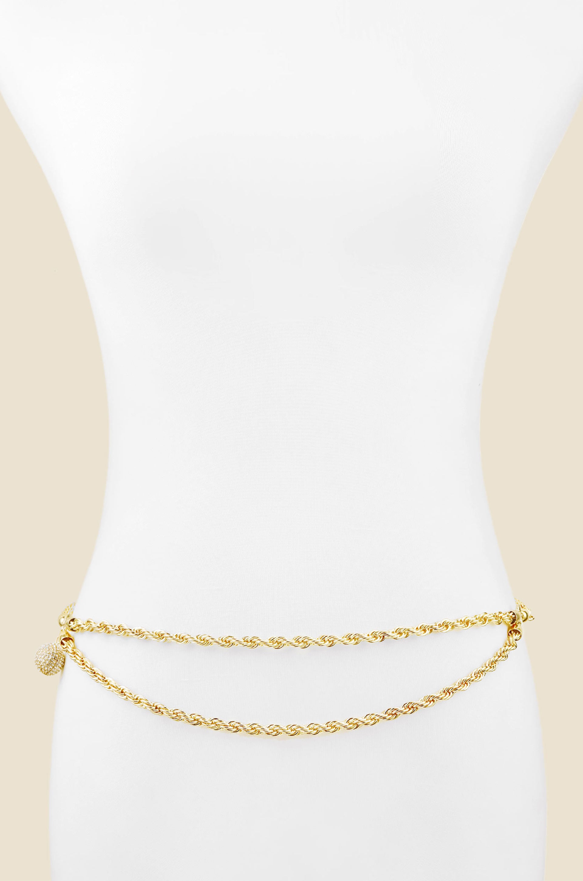 Double Layer Chain Belt on mannequin