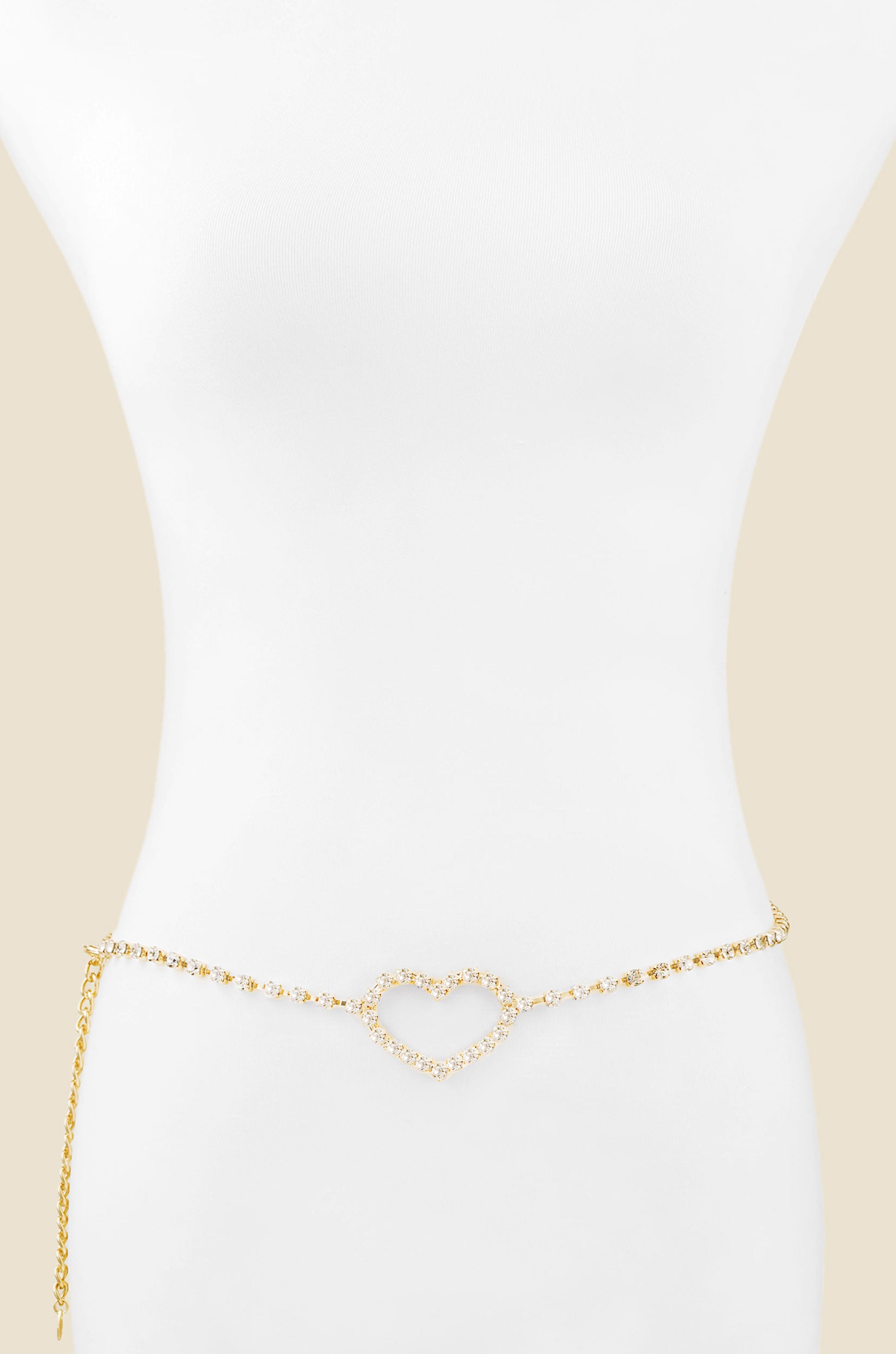 Single Crystal Chain Heart Belt front