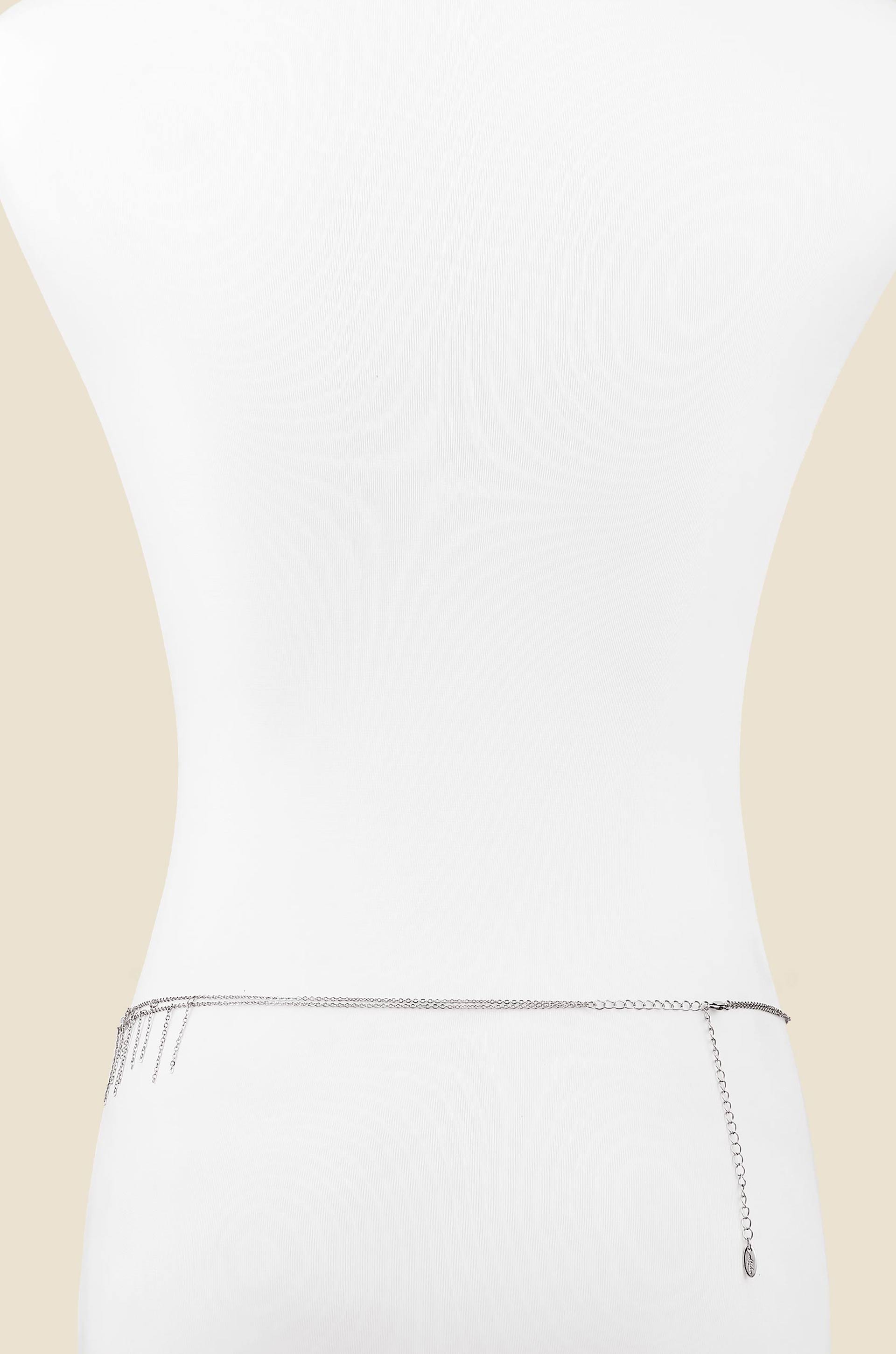 Delicate Fringe Body Chain in Rhodium back