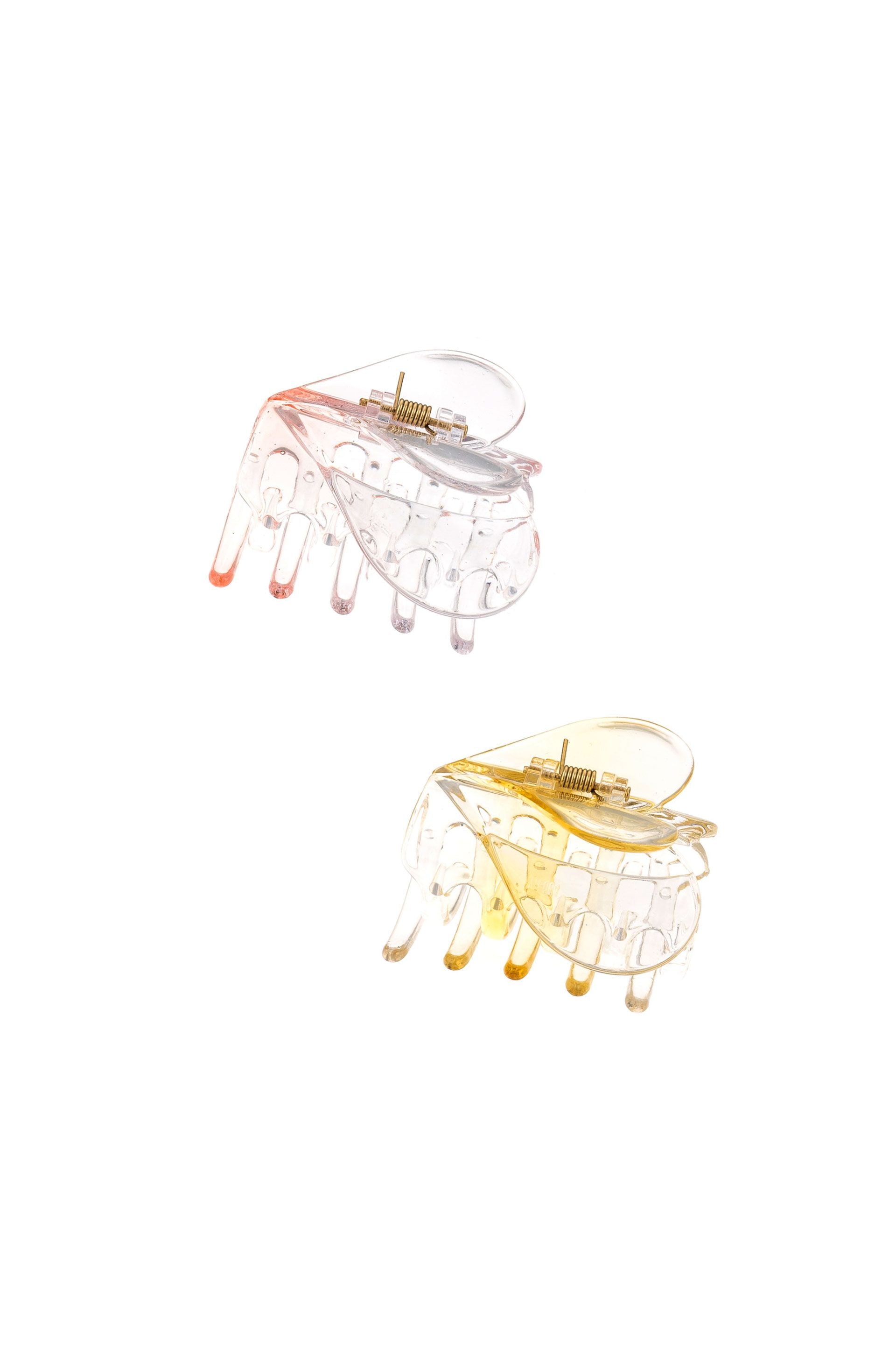 Full Hearts Clear Hair Claw Set on white 2
