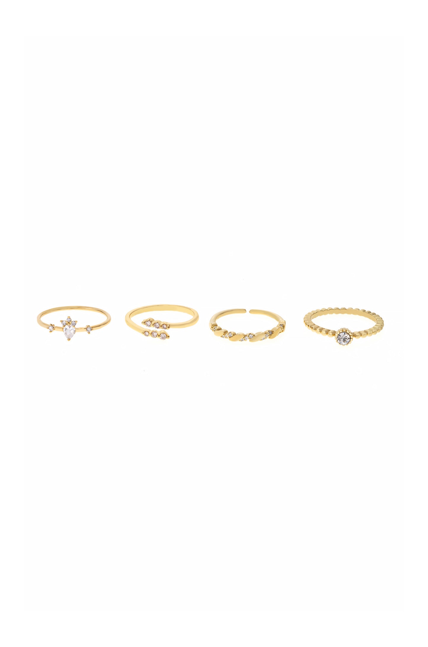 Keep It Simple 18k Gold Plated Ring Set