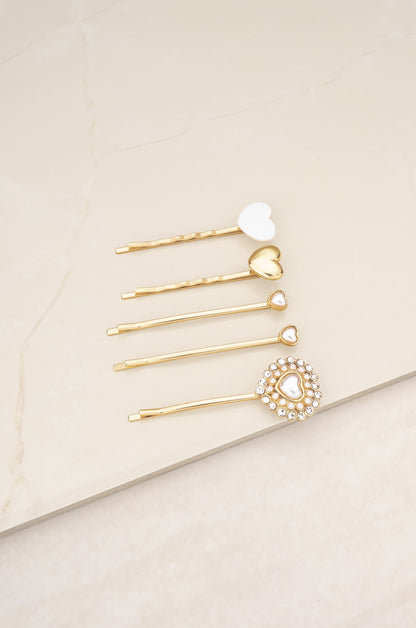 Lonely Hearts Club Hair Pin Set on slate