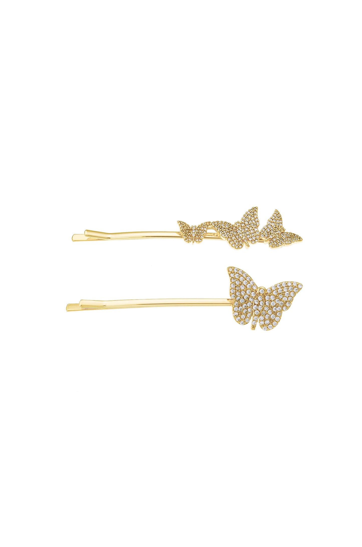Sparkle Butterfly Hair Pin Set on white