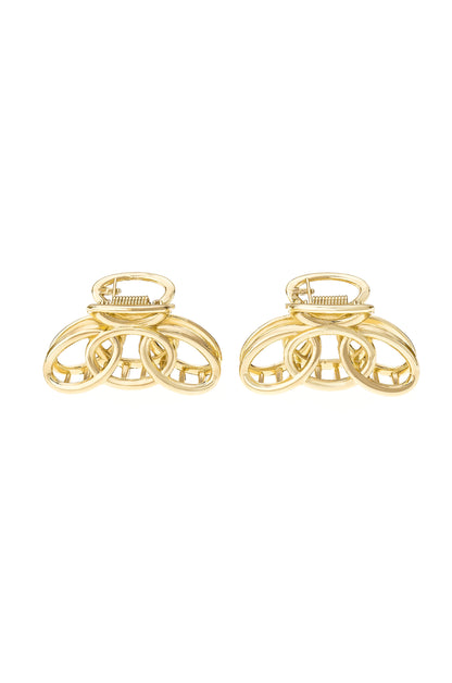Keep It Simple Gold Hair Clip Set on white
