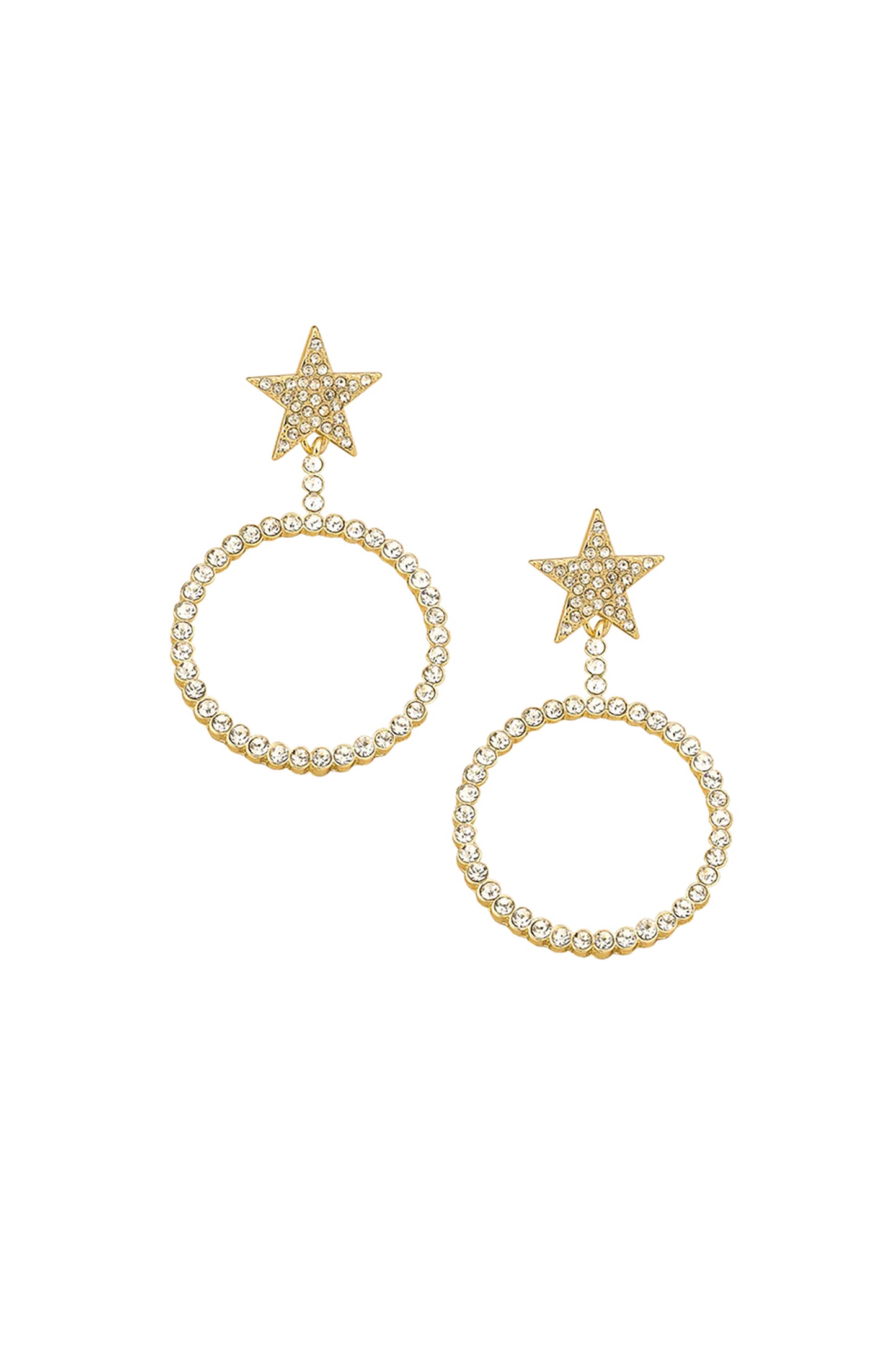 Spotlight Starlight 18k Gold Plated Crystal Earrings on white