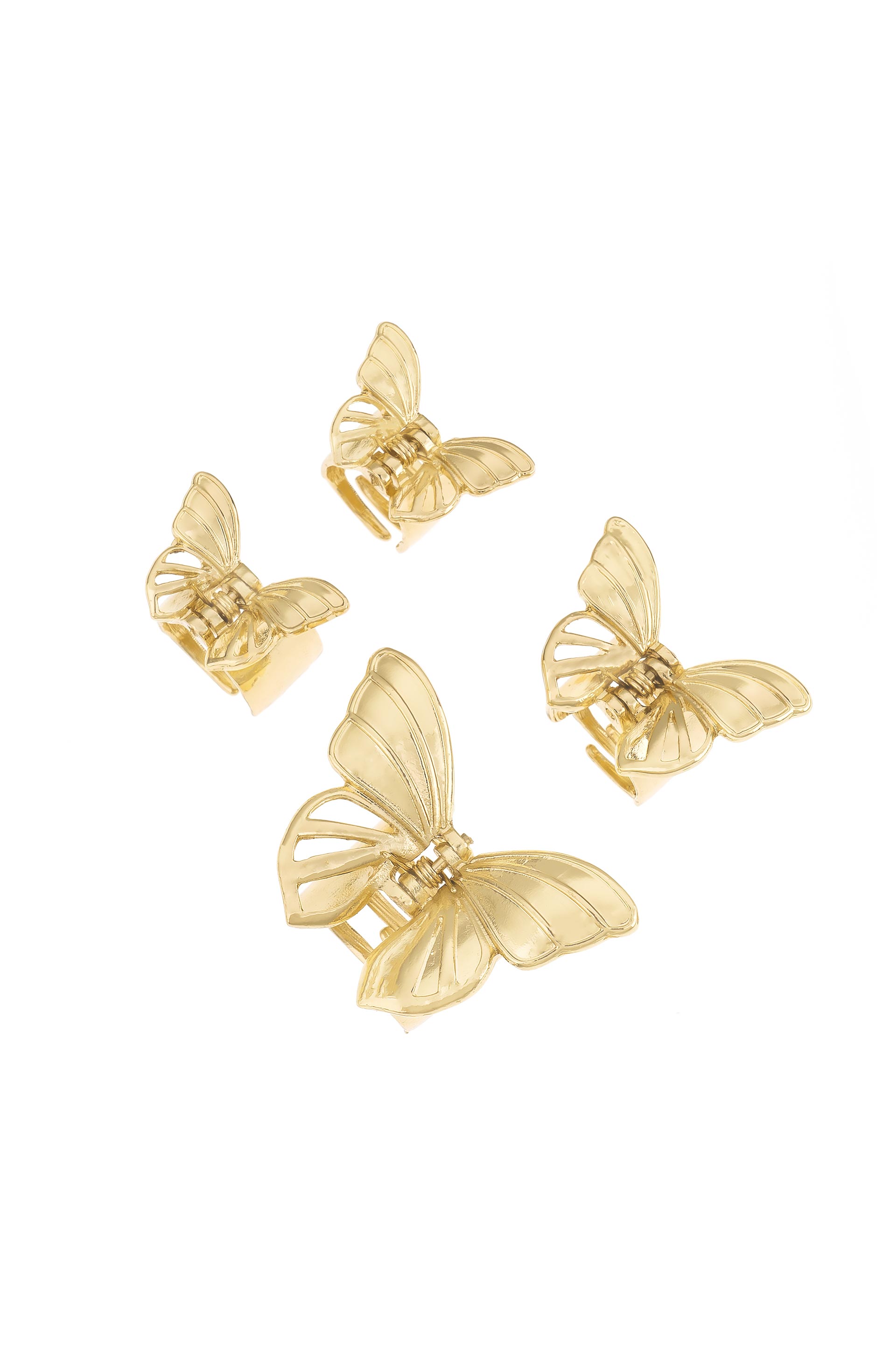 Flight of the Butterfly Golden Clip Set on white