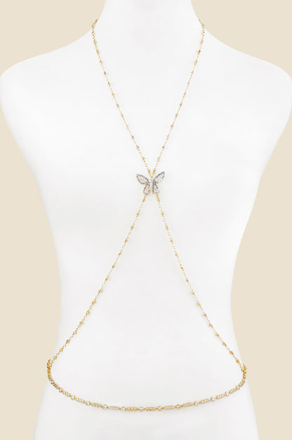 Butterfly Beauty Body Chain on a mannequin