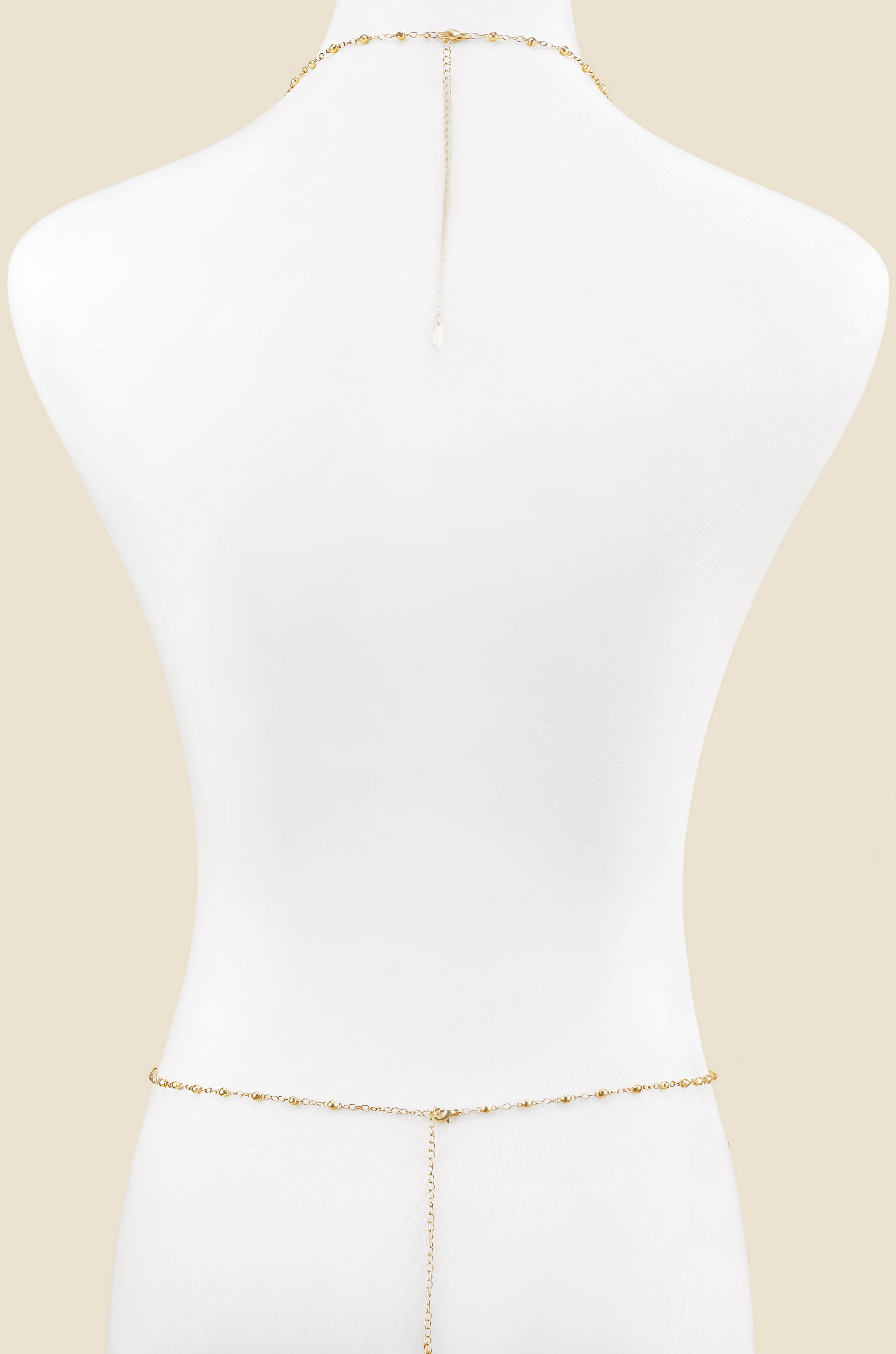 Butterfly Beauty Body Chain on a mannequin back