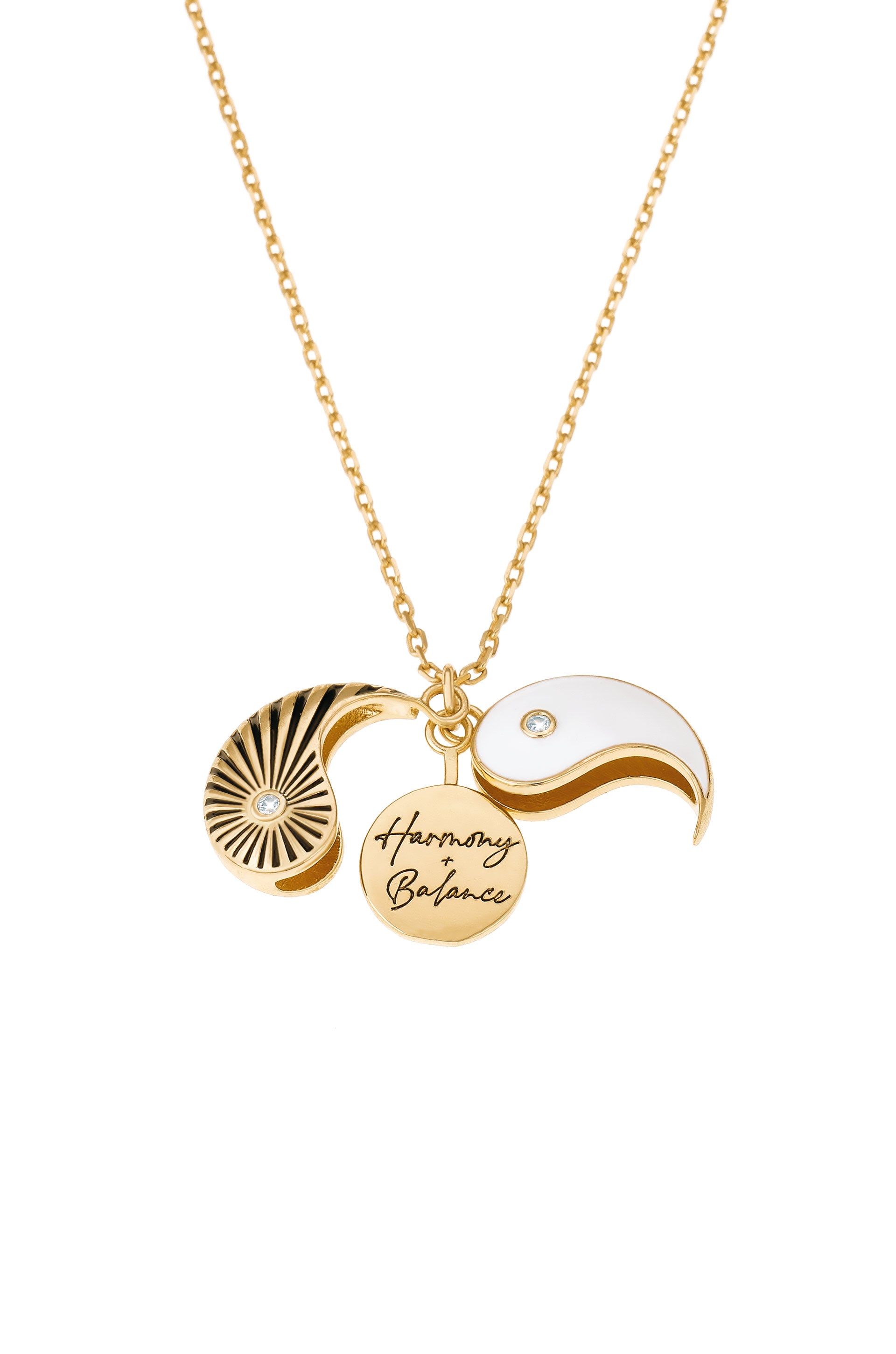 Harmony and Balance Hidden Message Locket Necklace on white close