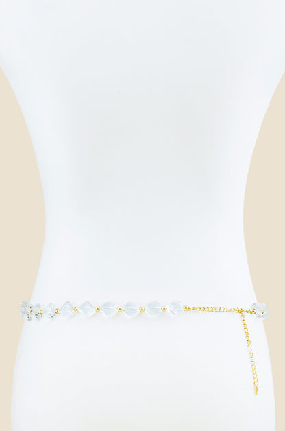 Clear Acrylic Diamond Shape Beaded Belt back