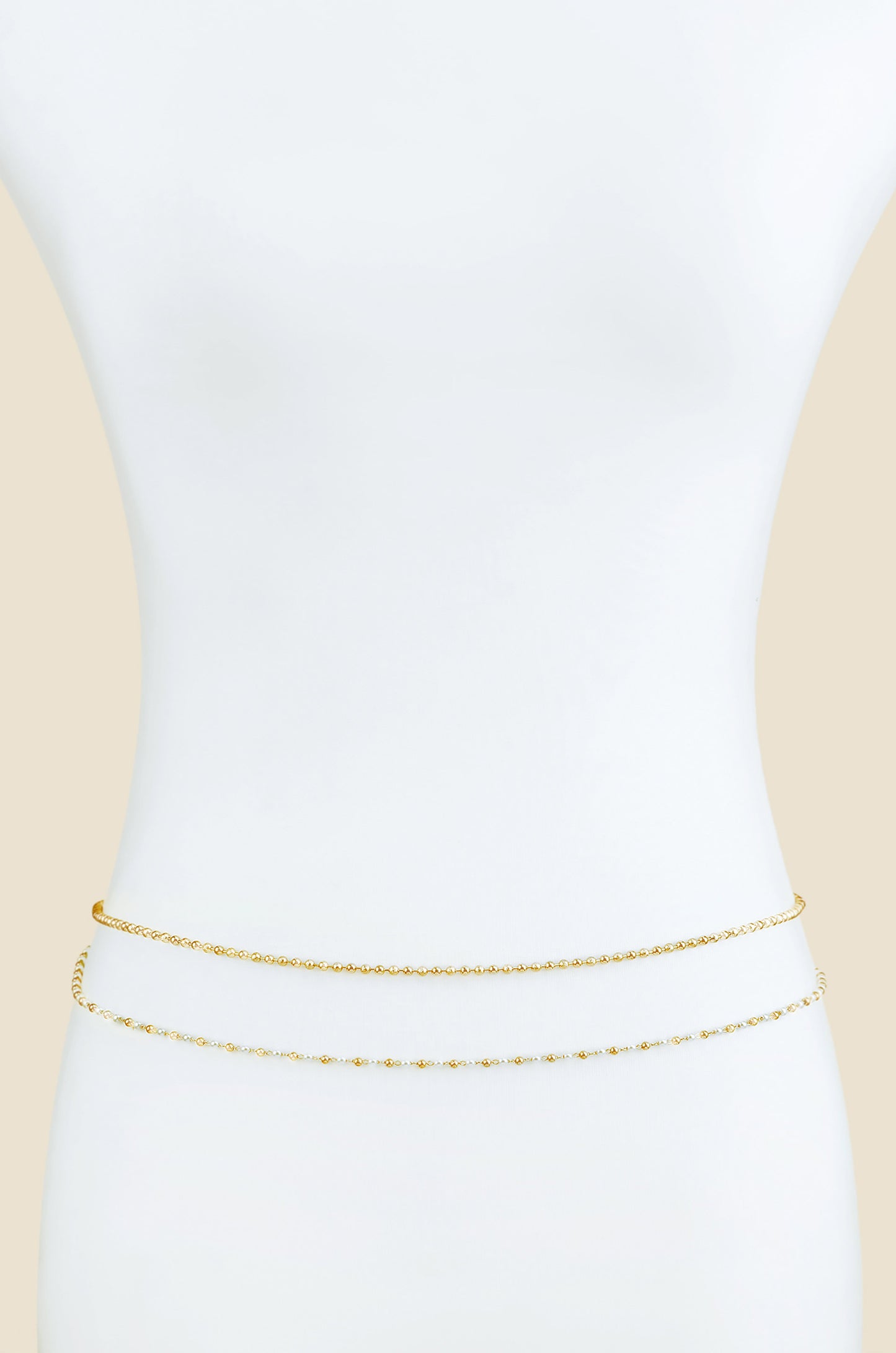 Pearl Strand Gold Body Chain front