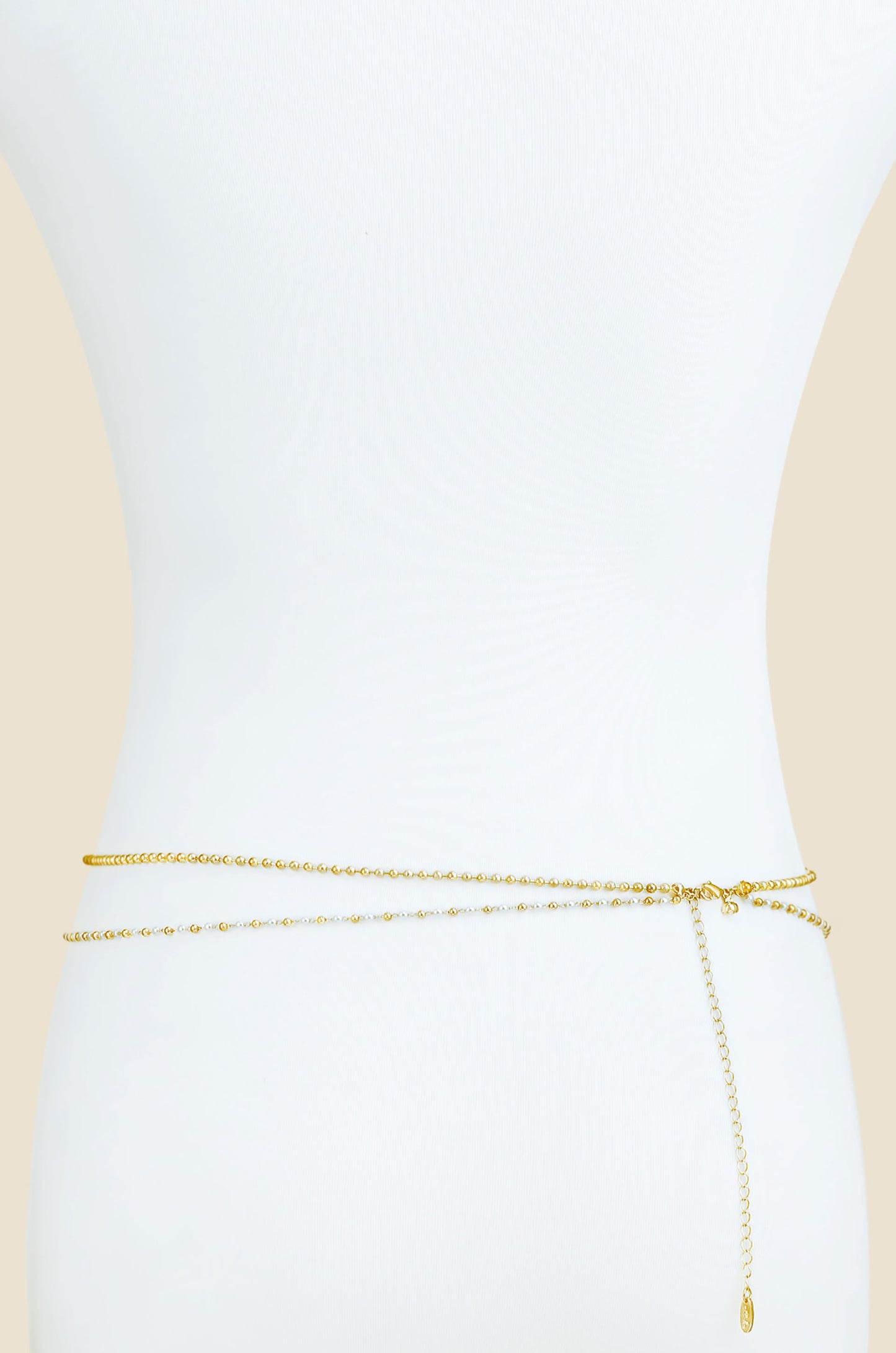 Pearl Strand Gold Body Chain back