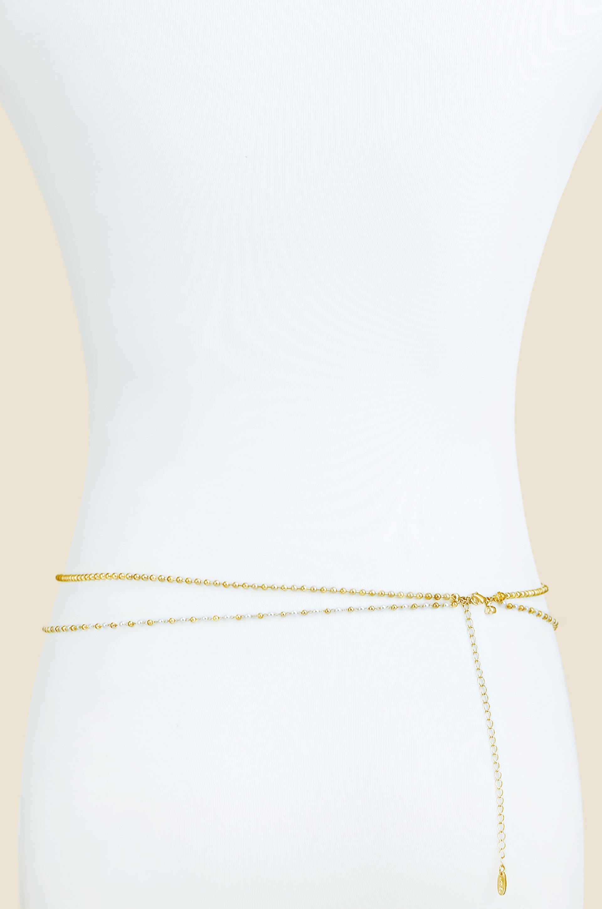 Pearl Strand Gold Body Chain back