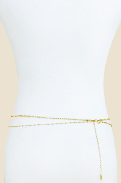 Pearl Strand Gold Body Chain back