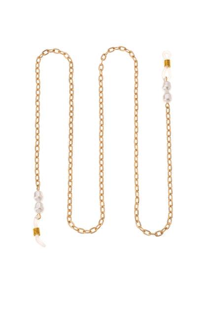 Wide Link Pearl Glasses Chain on white 2