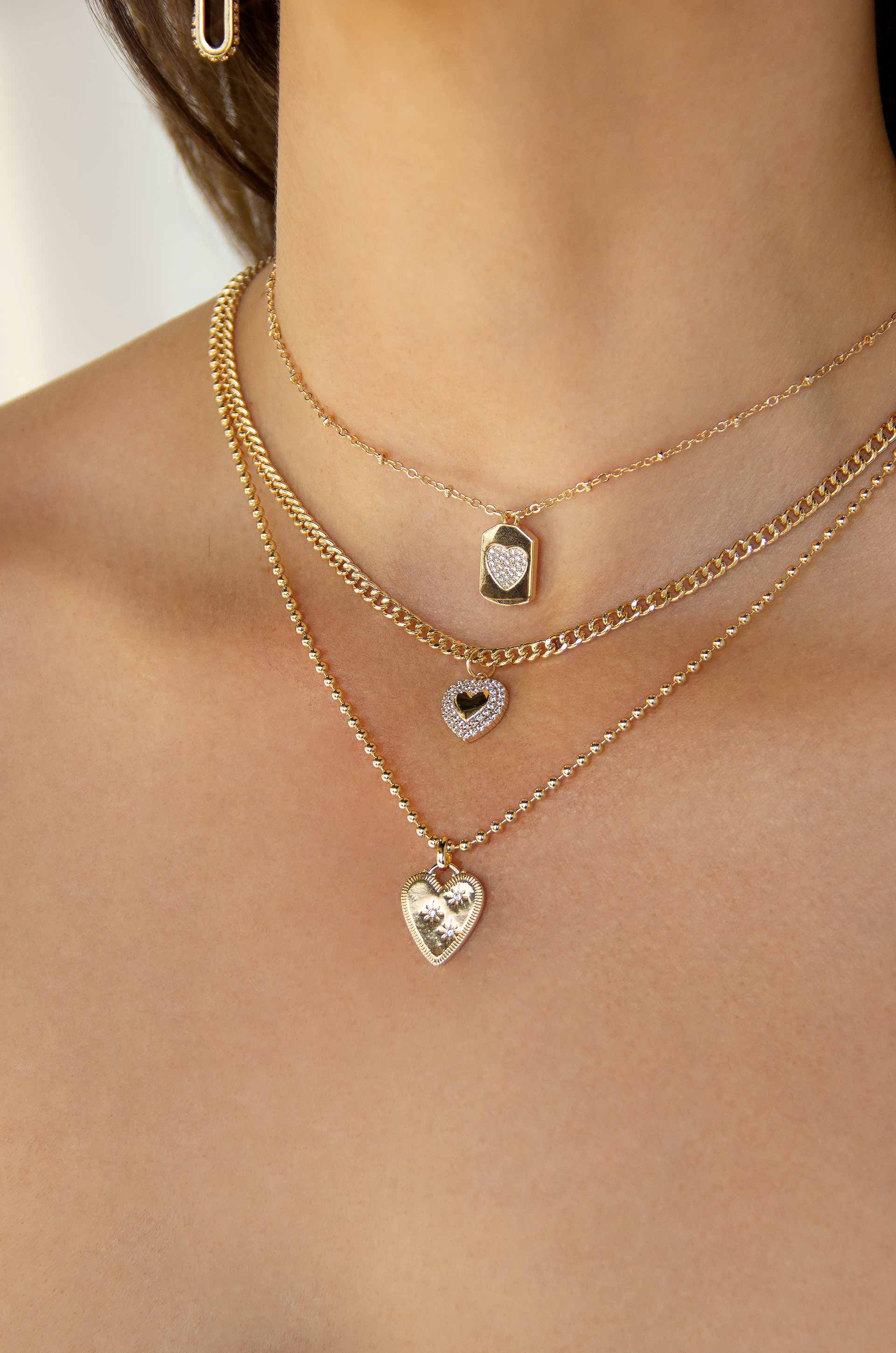 Love to Love 18k Gold Plated Necklace Set on a model
