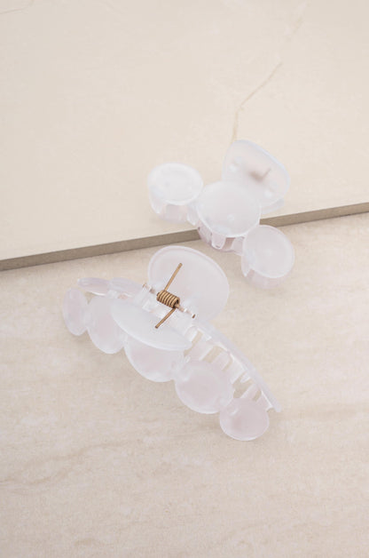 Two Sized Opaque Hair Claw Set slate
