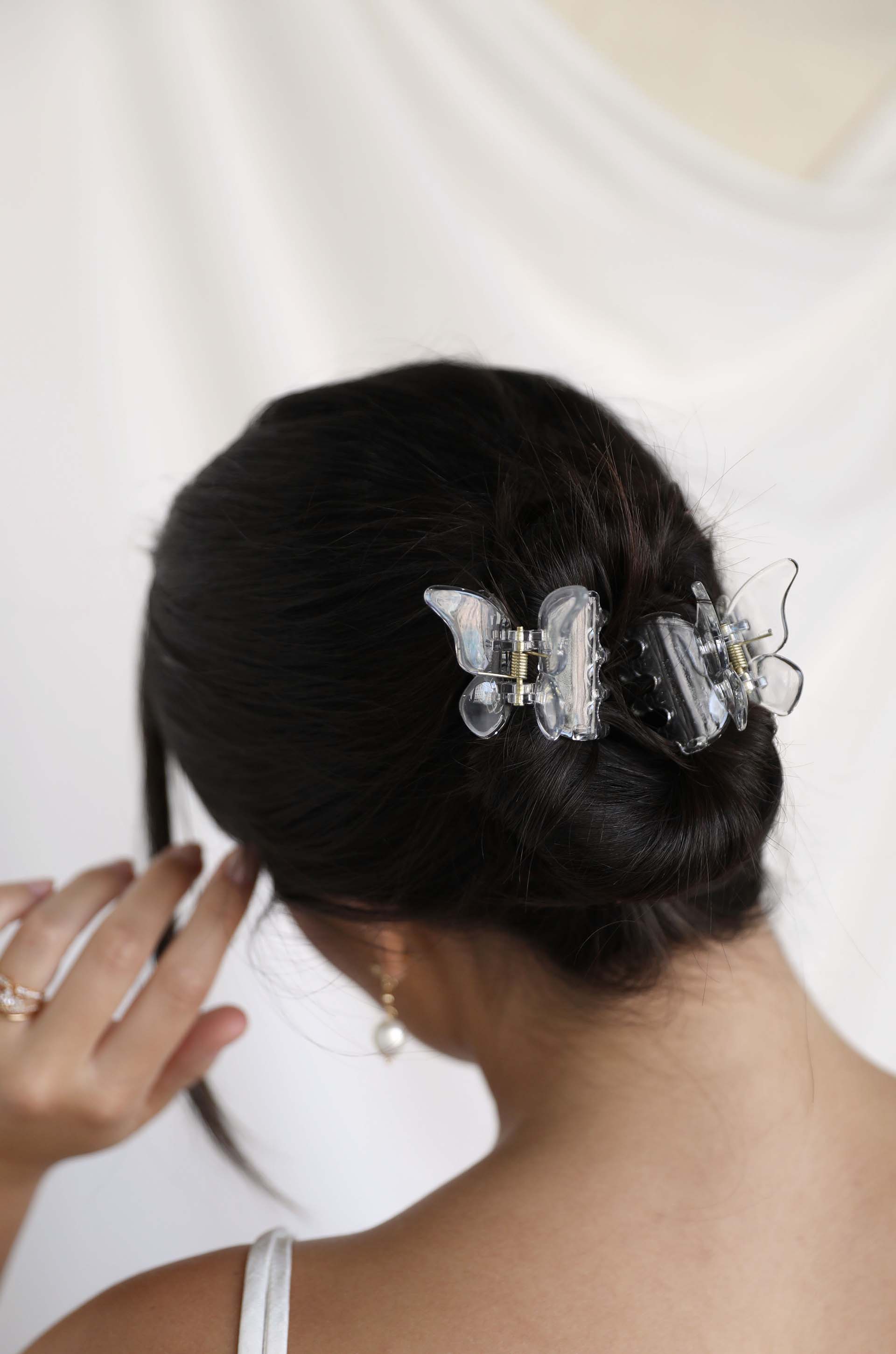Butterfly Claw Clip on a model