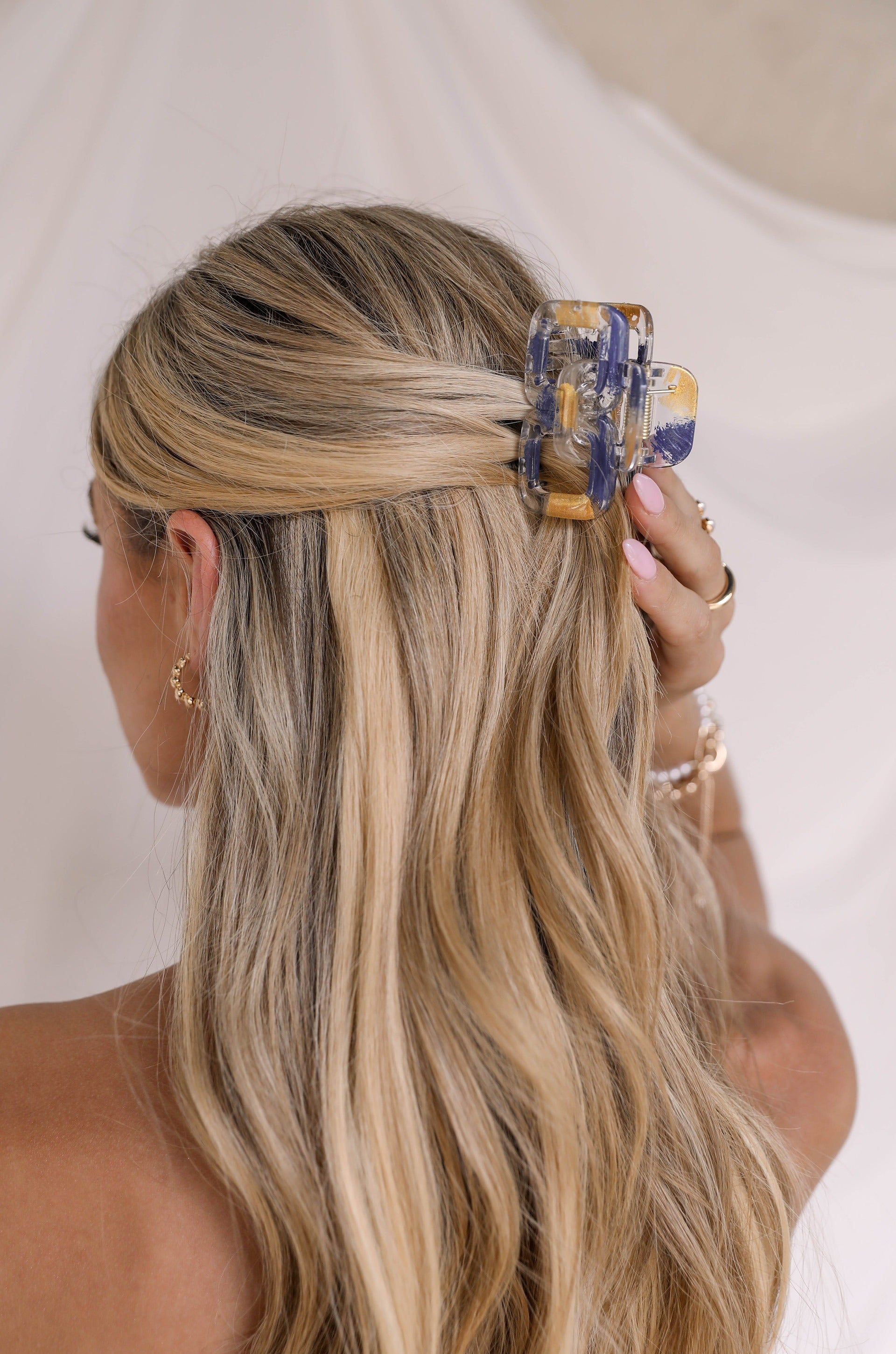 Golden Flecked Clear Hair Claw Set – Ettika