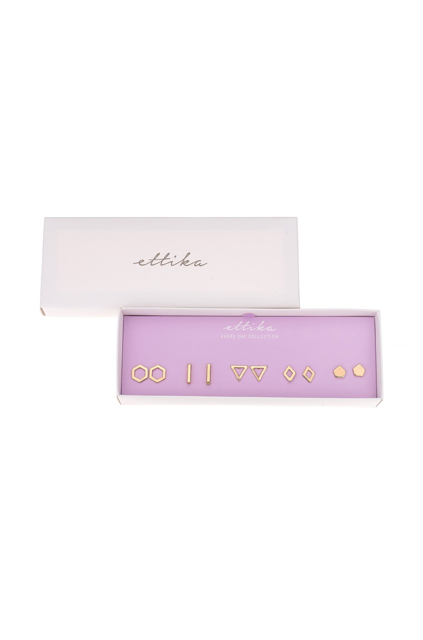 Geometric Boxed Stud Set in box