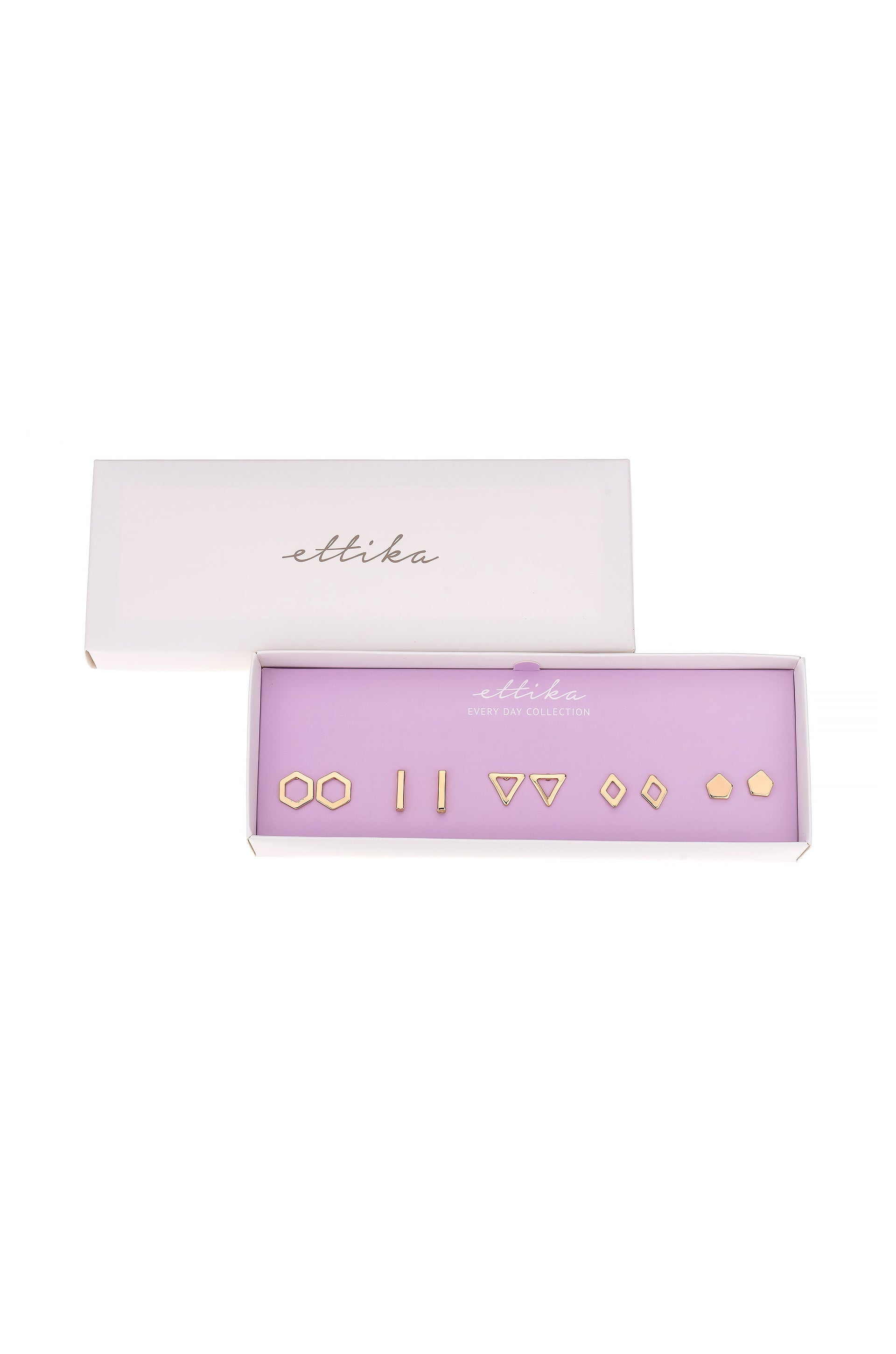 Geometric Boxed Stud Set in box