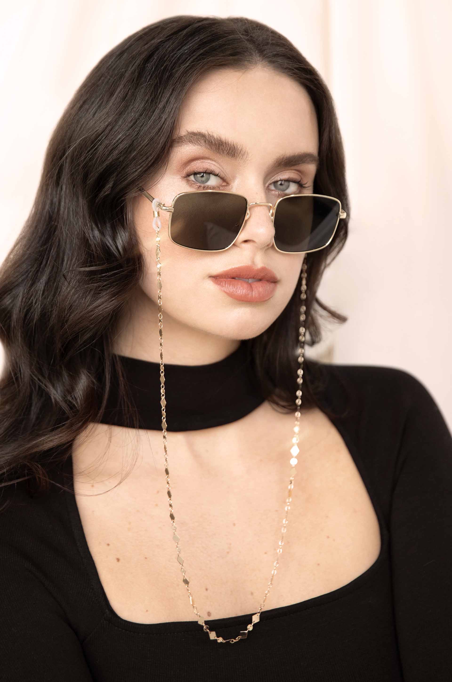 Real Aces Glasses Chain on a model