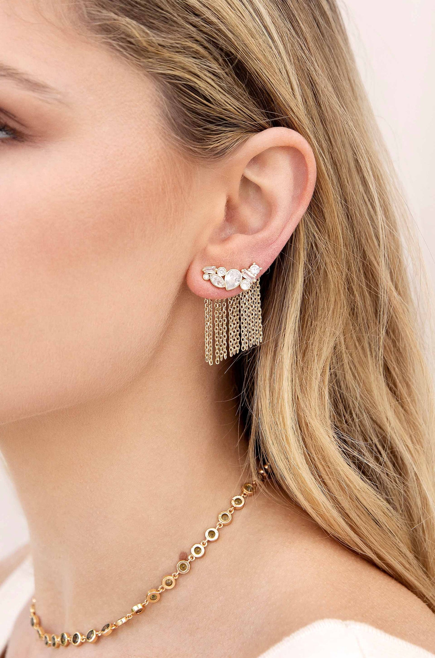 Dolled Up Three-In-One Ear Crawlers on model