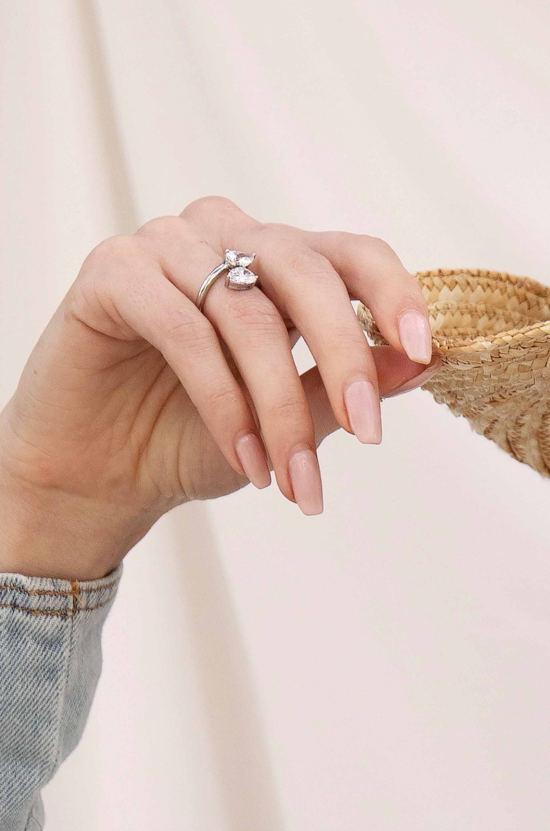 Crystal Teardrop Wrap Ring on model 8