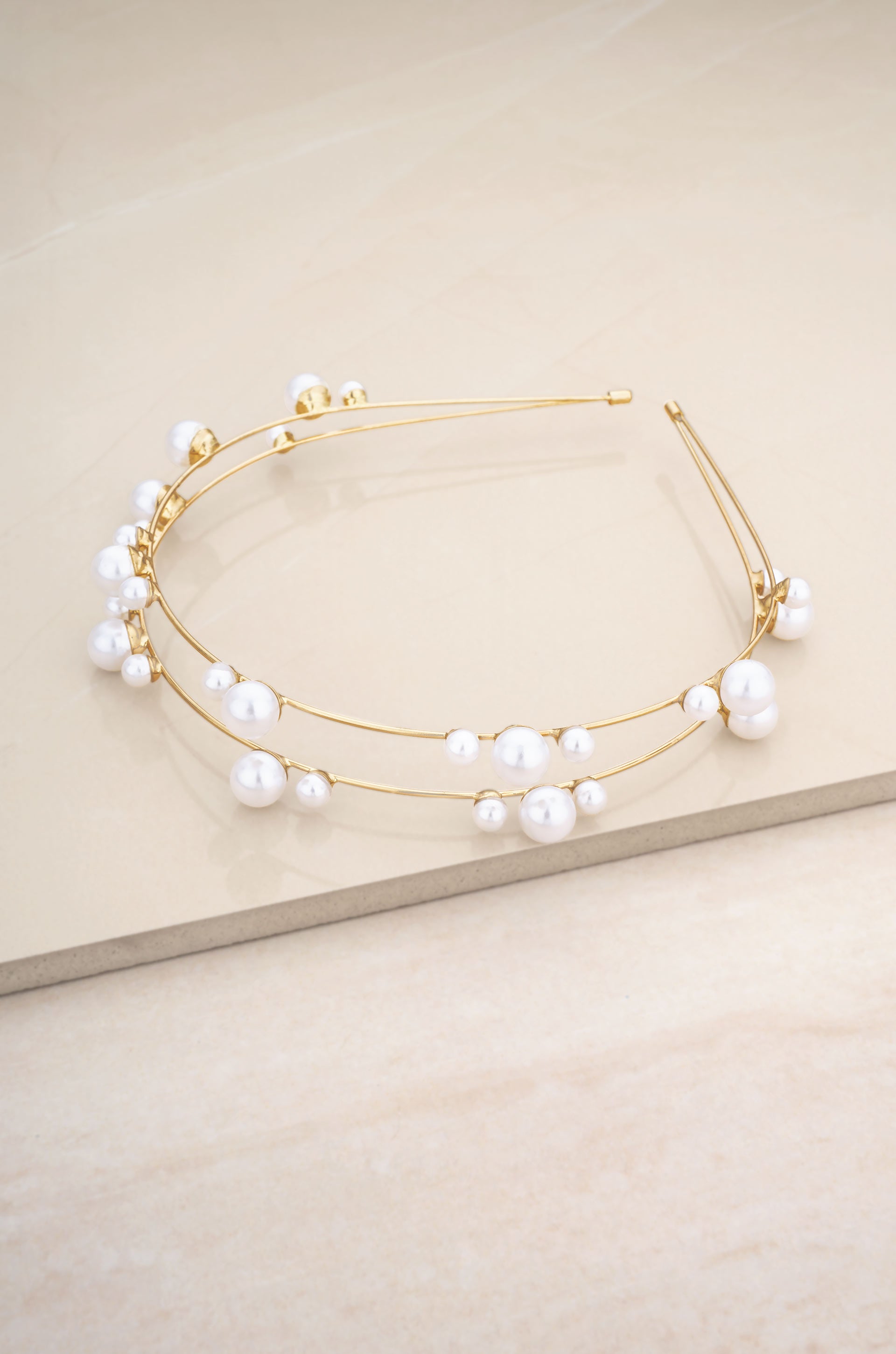 Topped in Pearls Headband on slate