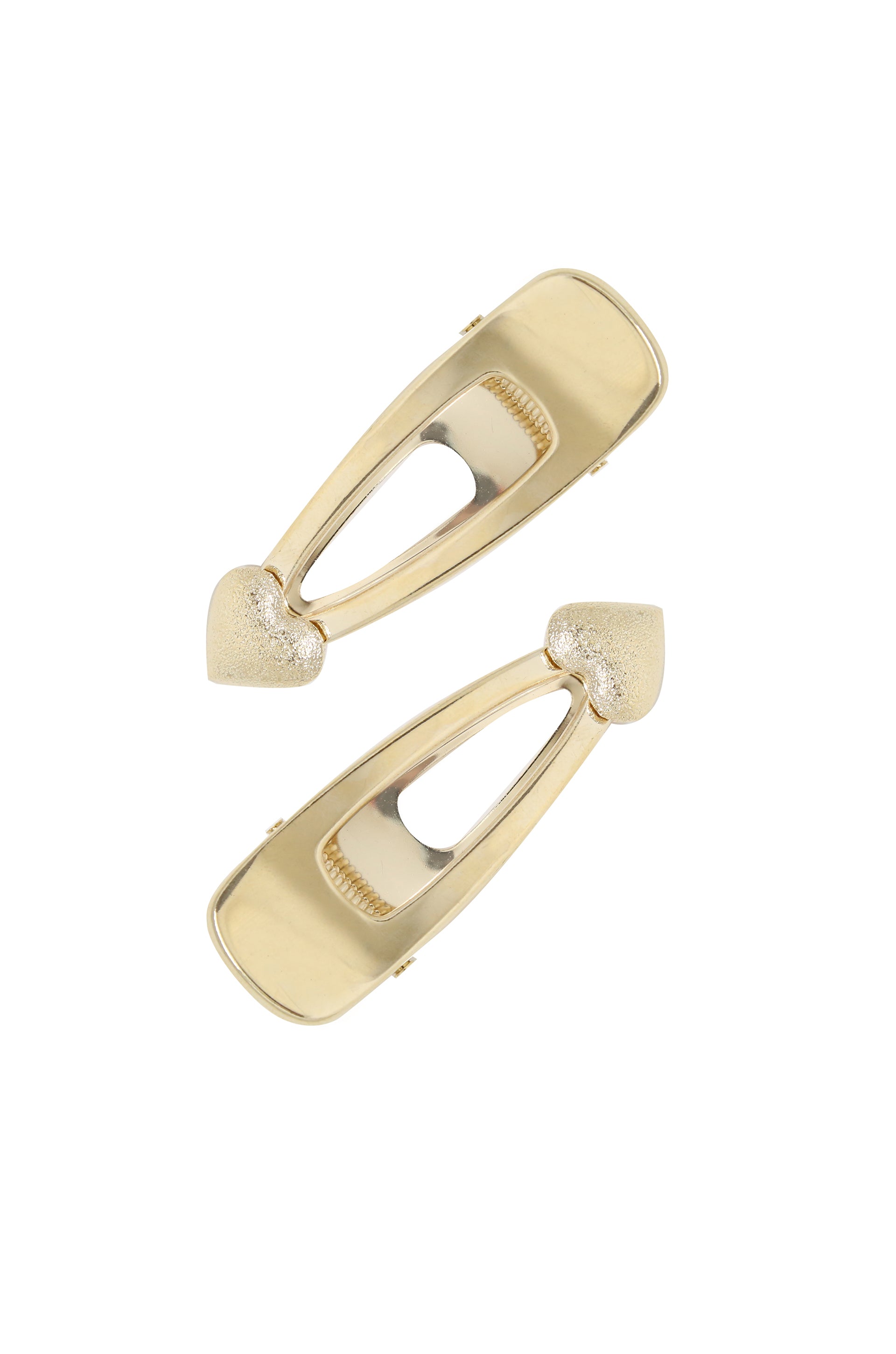 Double Love Clip Set in Gold on white background  