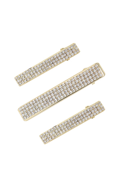 Champagne Room Crystal Clip Set on white background  