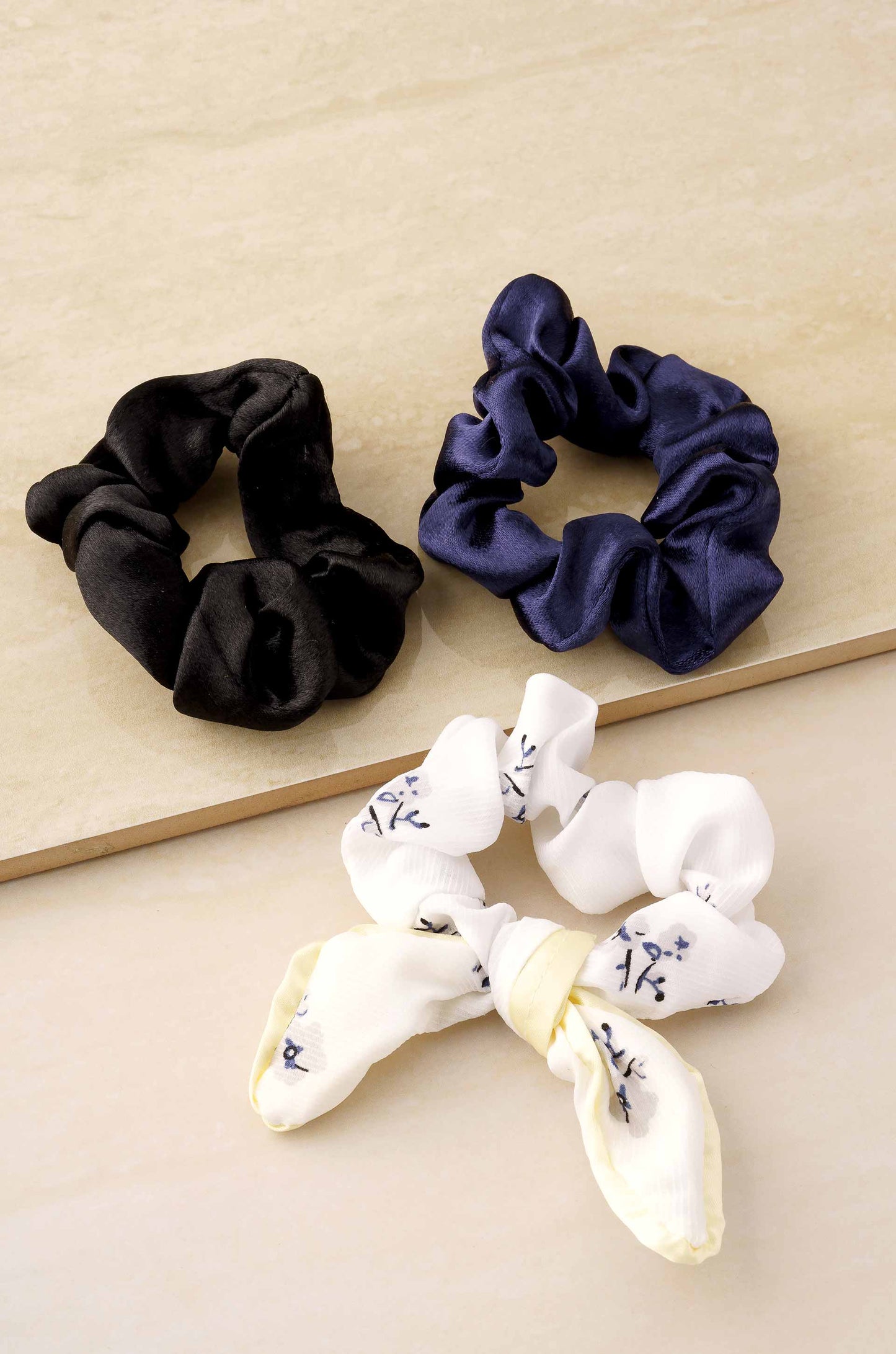 Terylene Scrunchie Set of 3 on slate