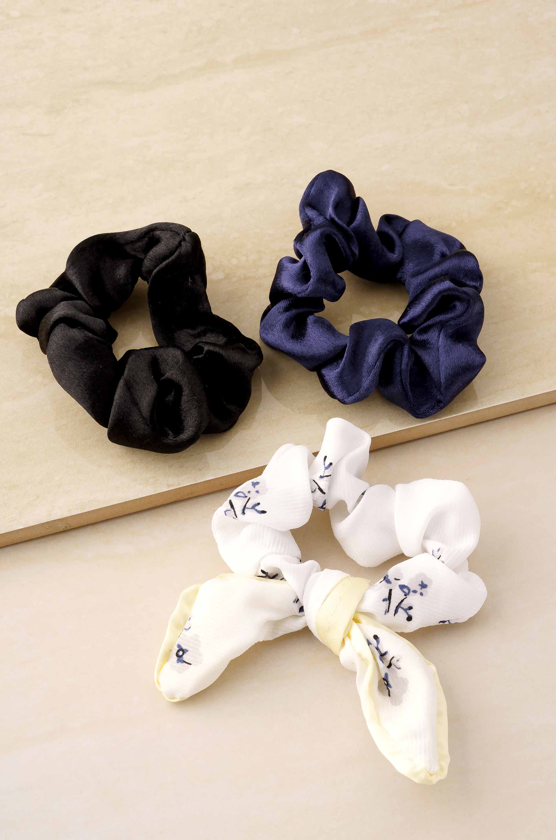 Terylene Scrunchie Set of 3 on slate