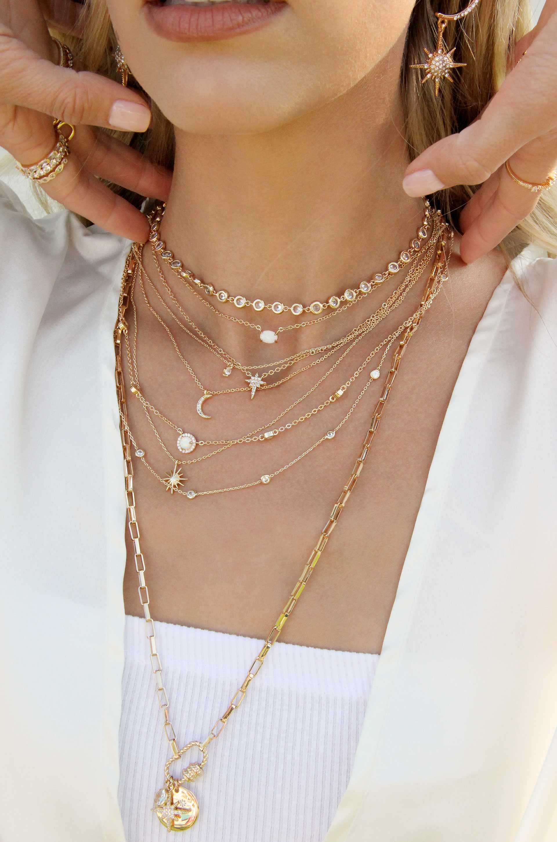 Charmed For Sure Necklace on model 5