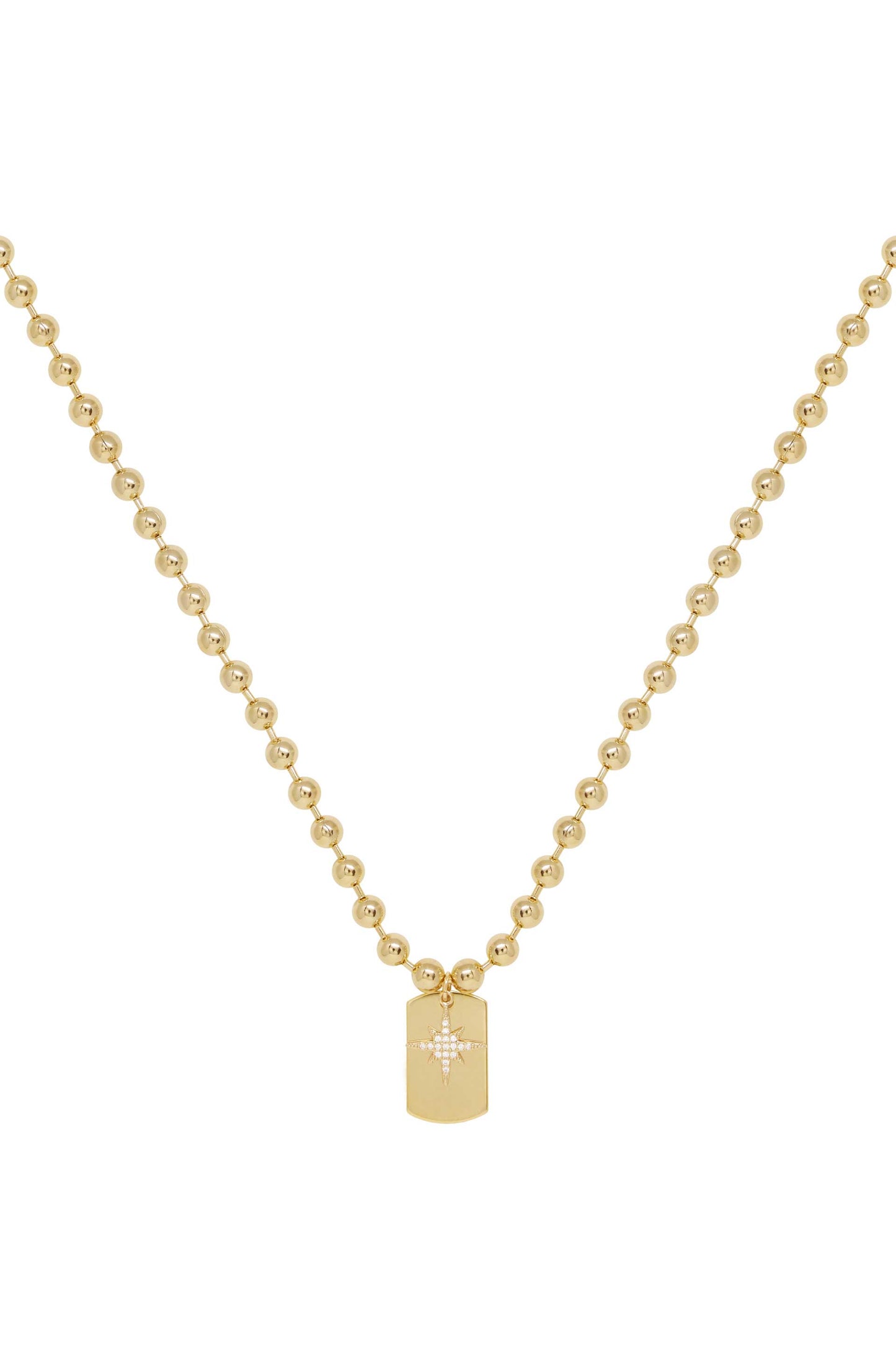 Gold Rush Tag Necklace on white 2