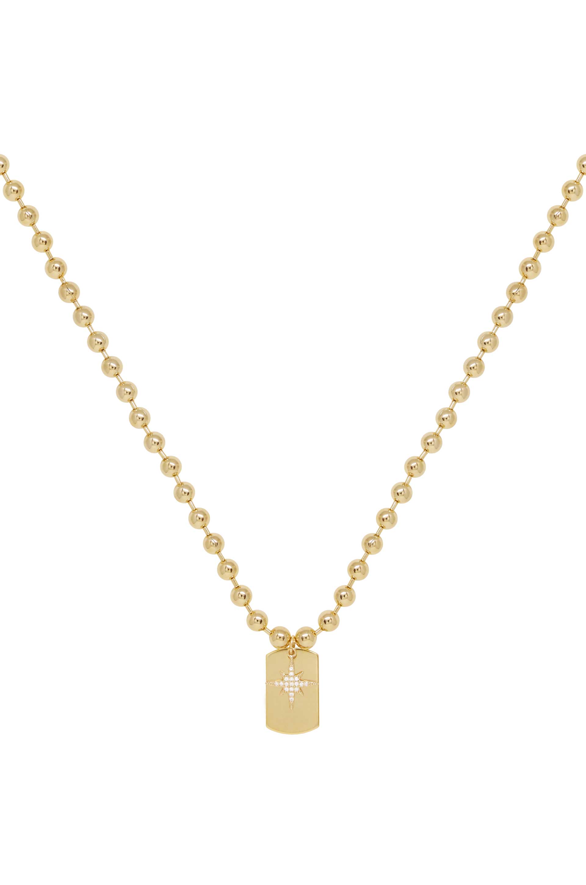 Gold Rush Tag Necklace on white 2