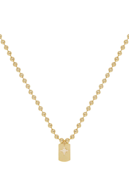 Gold Rush Tag Necklace on white 2
